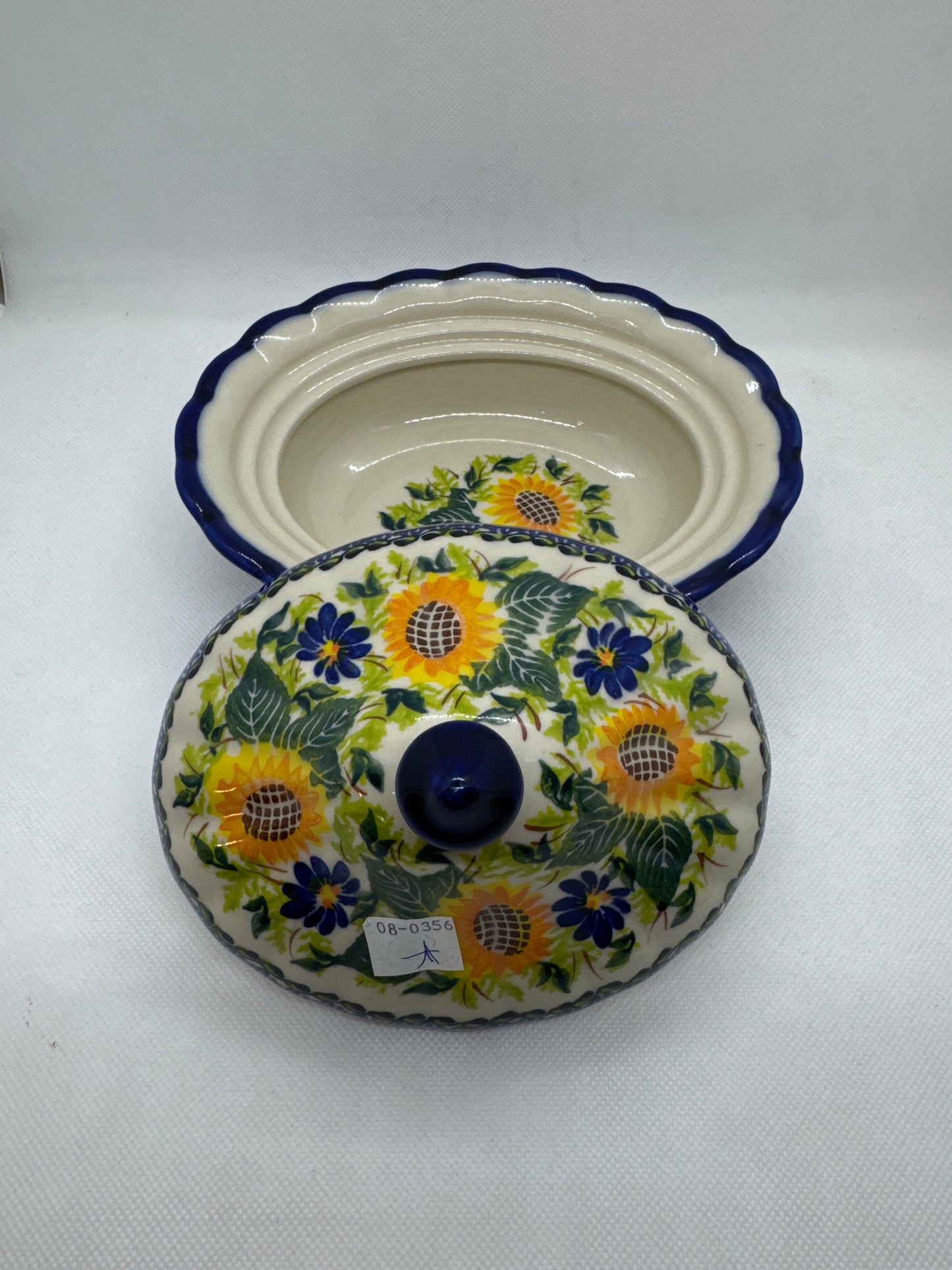 KALICH Sunflower Fields Scalloped Butter Dish