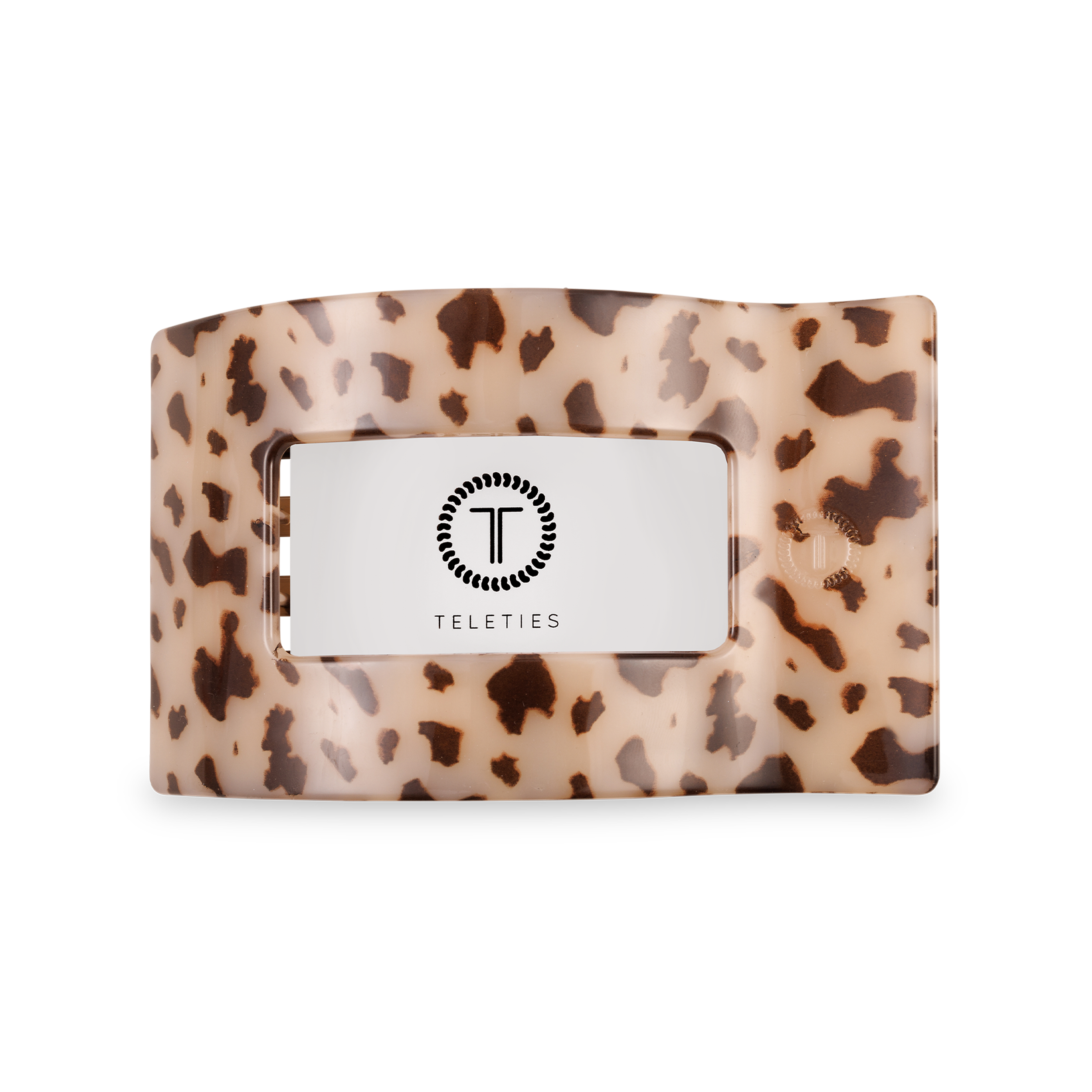 TELETIES - Flat Rectangle Hair Clip | Medium | Blonde Tortoise