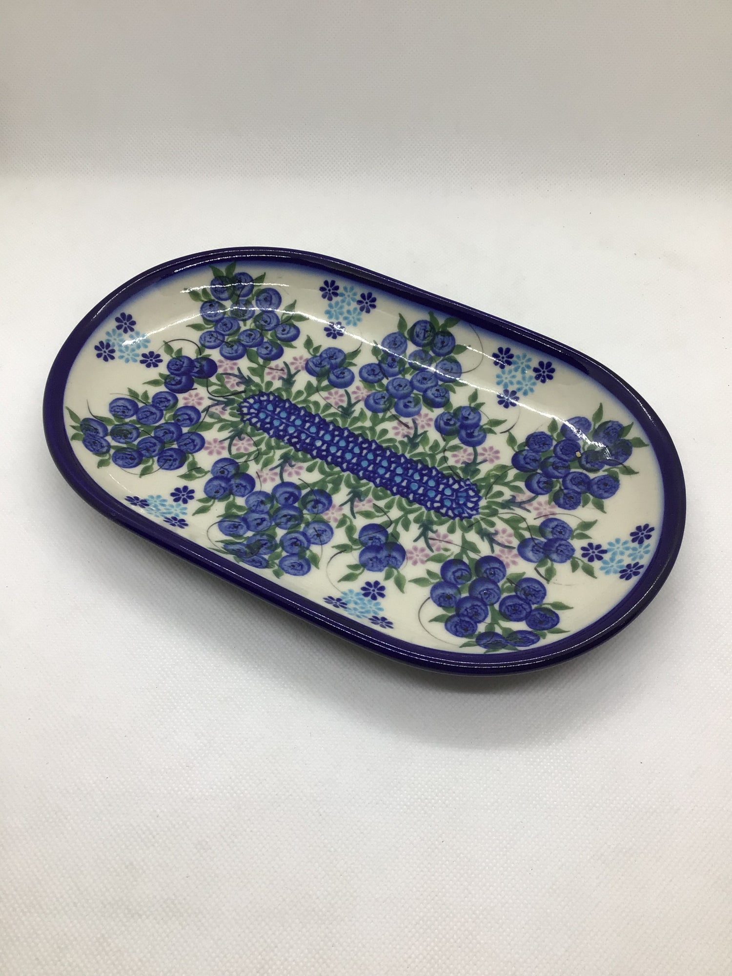 KALICH Blueberry Bundles Small Oval Platter
