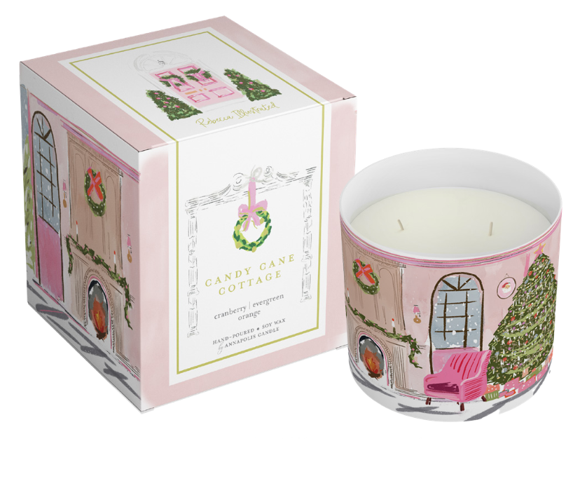 Candy Cane Cottage Candle