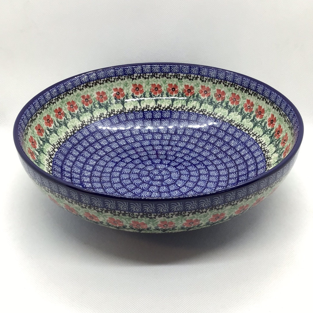 Red Daisies Shallow Serving Bowl 10"