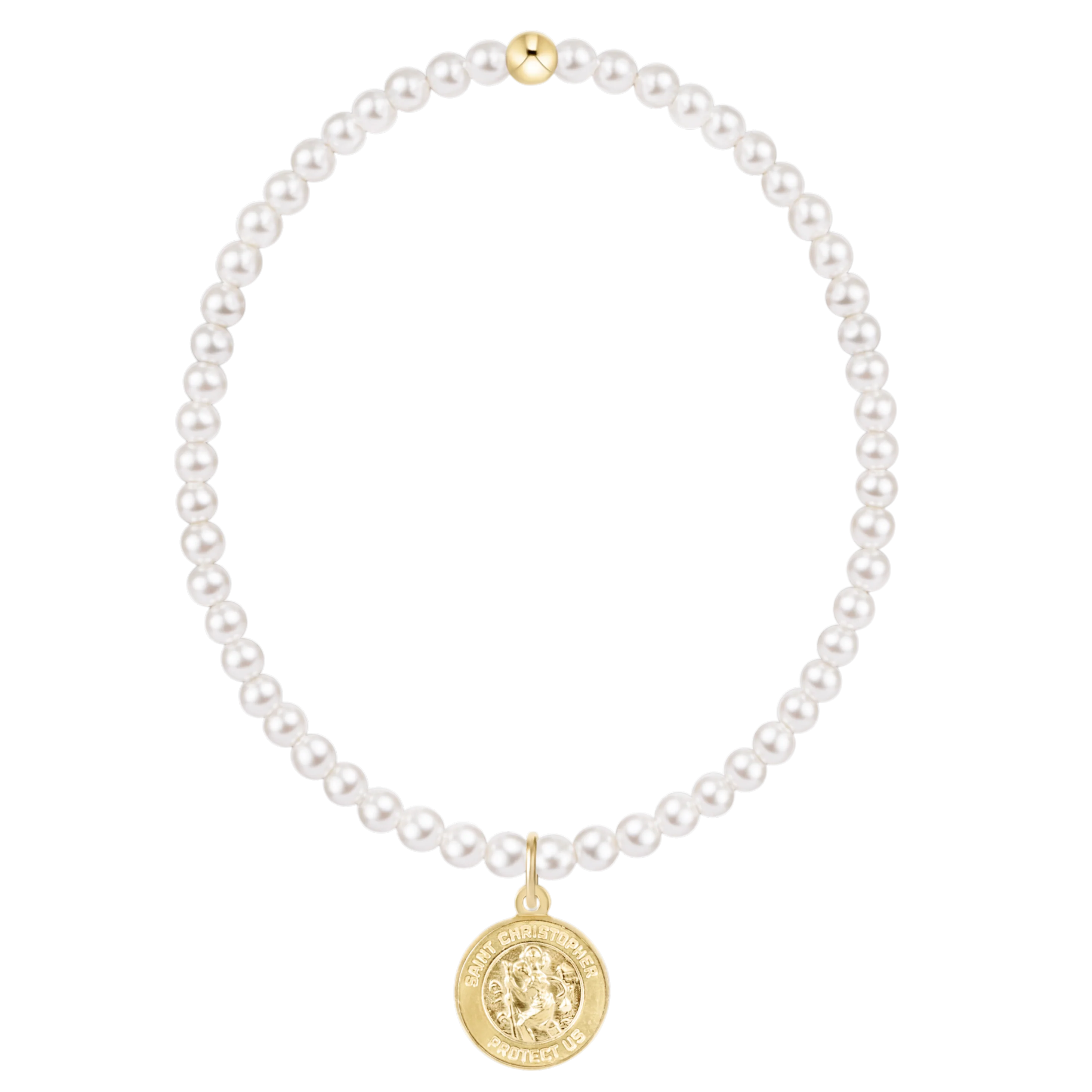 Pearl Protection Gold Disc Charm