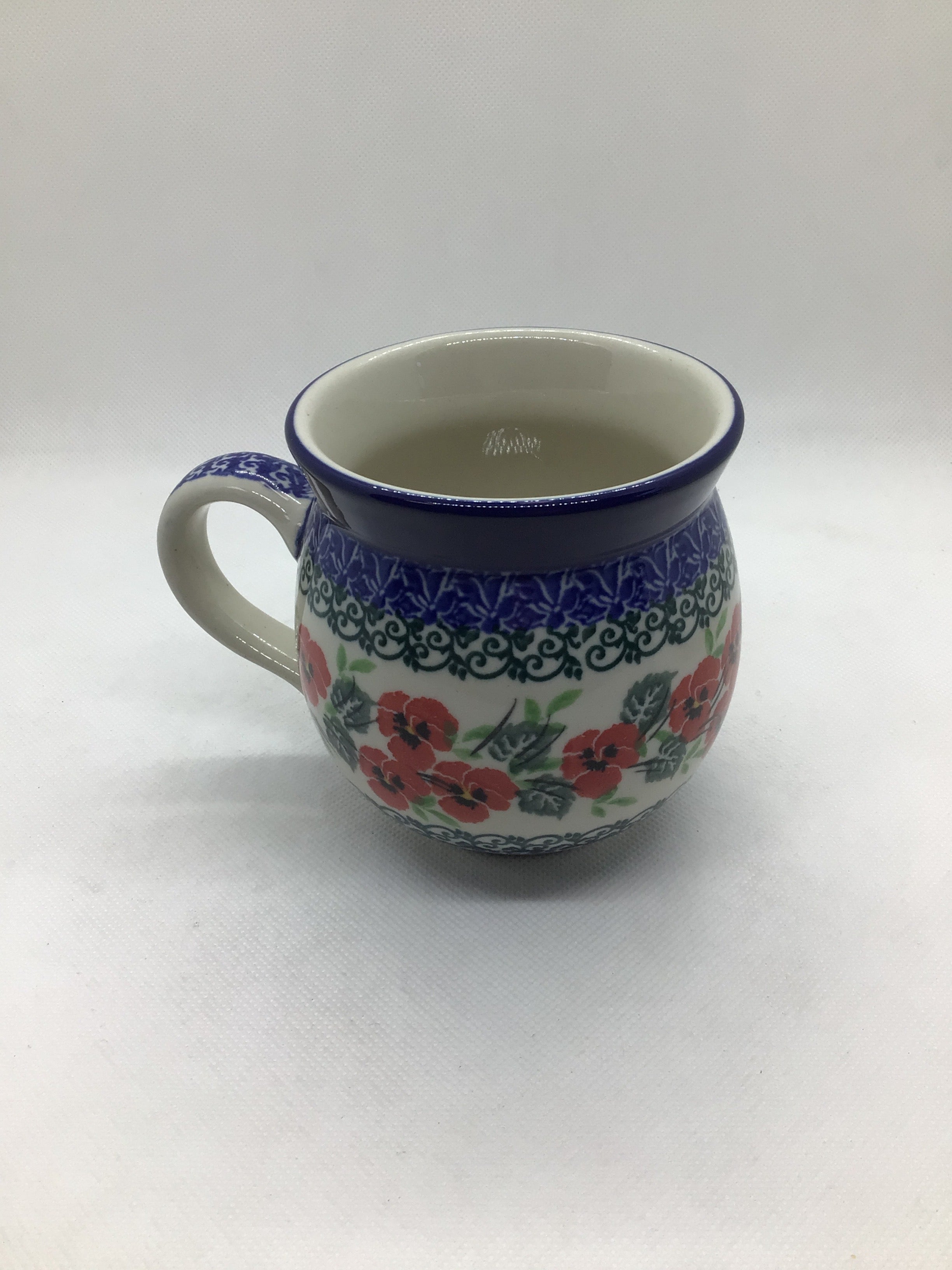 Red Pansy Bubble Mug 12 oz