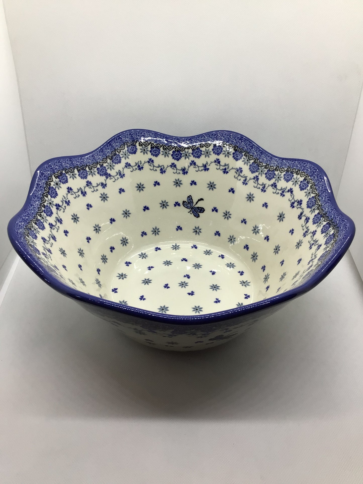Dragonfly Wavy Edge Bowl 12"