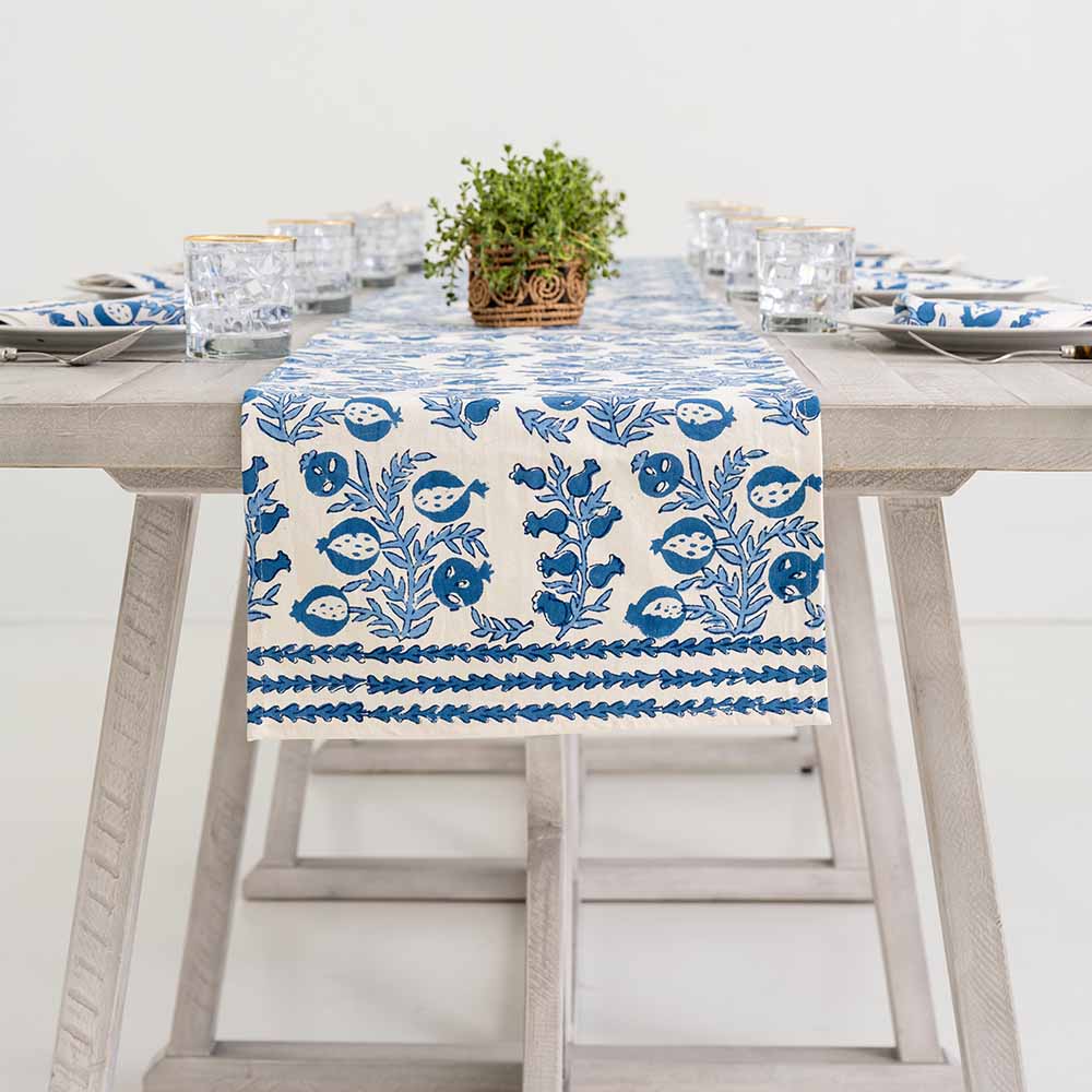 Pom Bells Wedgewood Table Runner