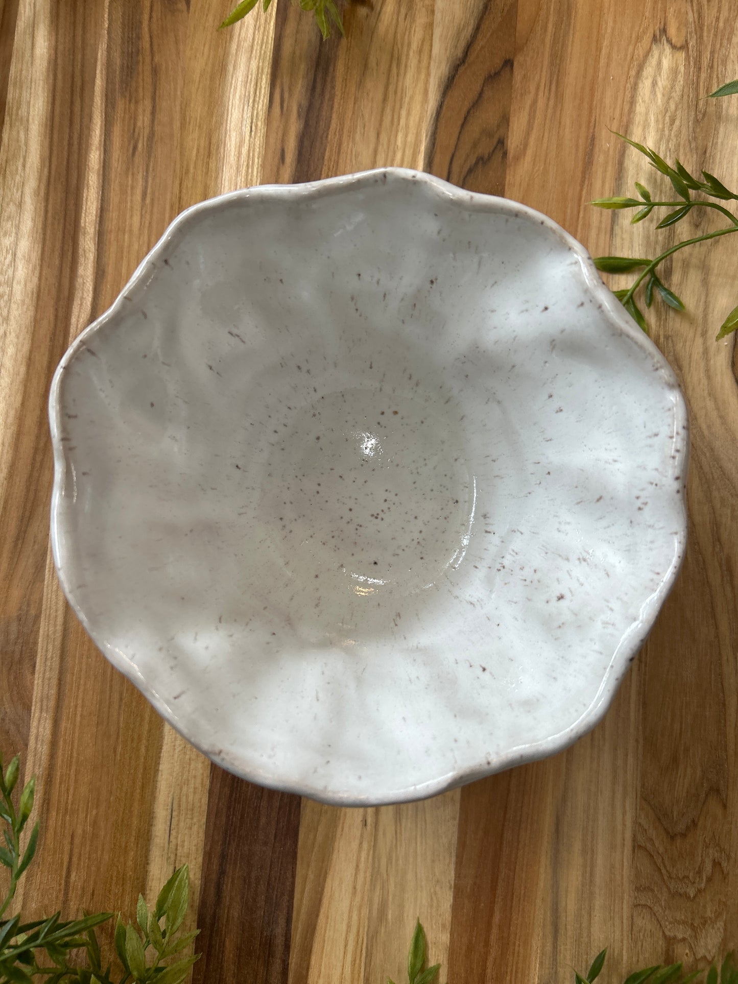 Dipping Bowl-Eyelet White