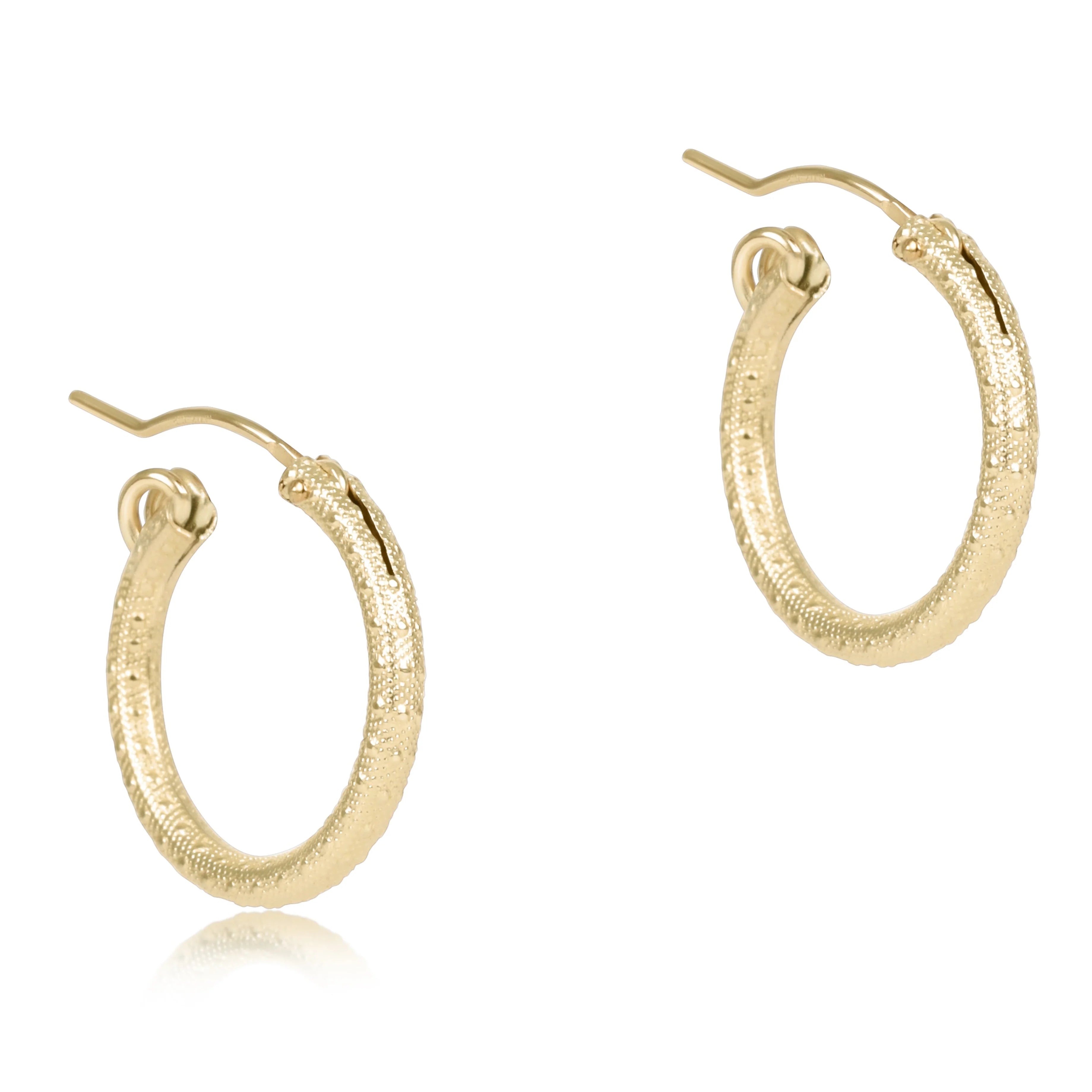 Round Gold .5" Hoop - Textured