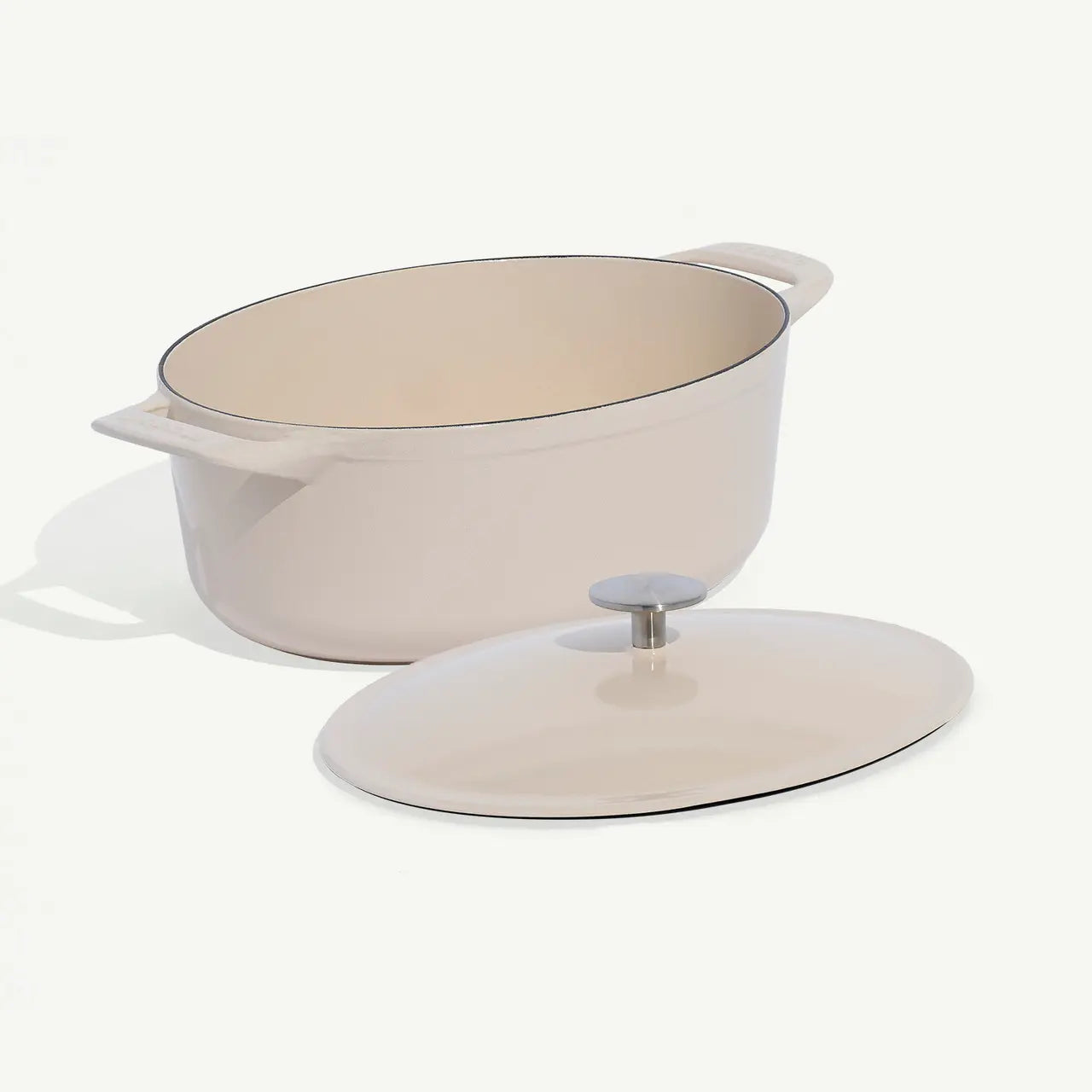 Enameled Cast Iron Oval Dutch Oven-Antique White – Willow