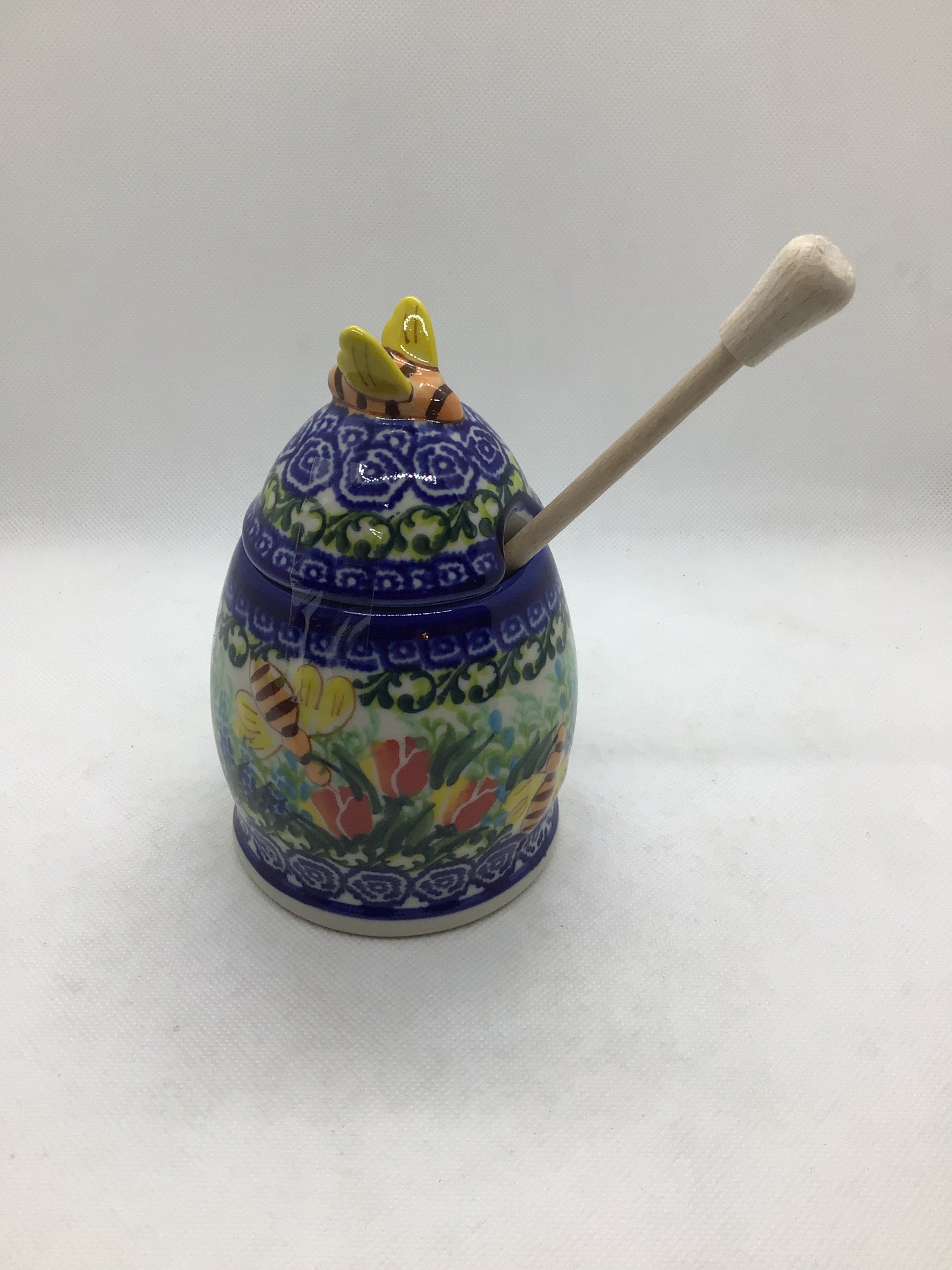 KALICH Tropical Tulips with Bee Honey Pot