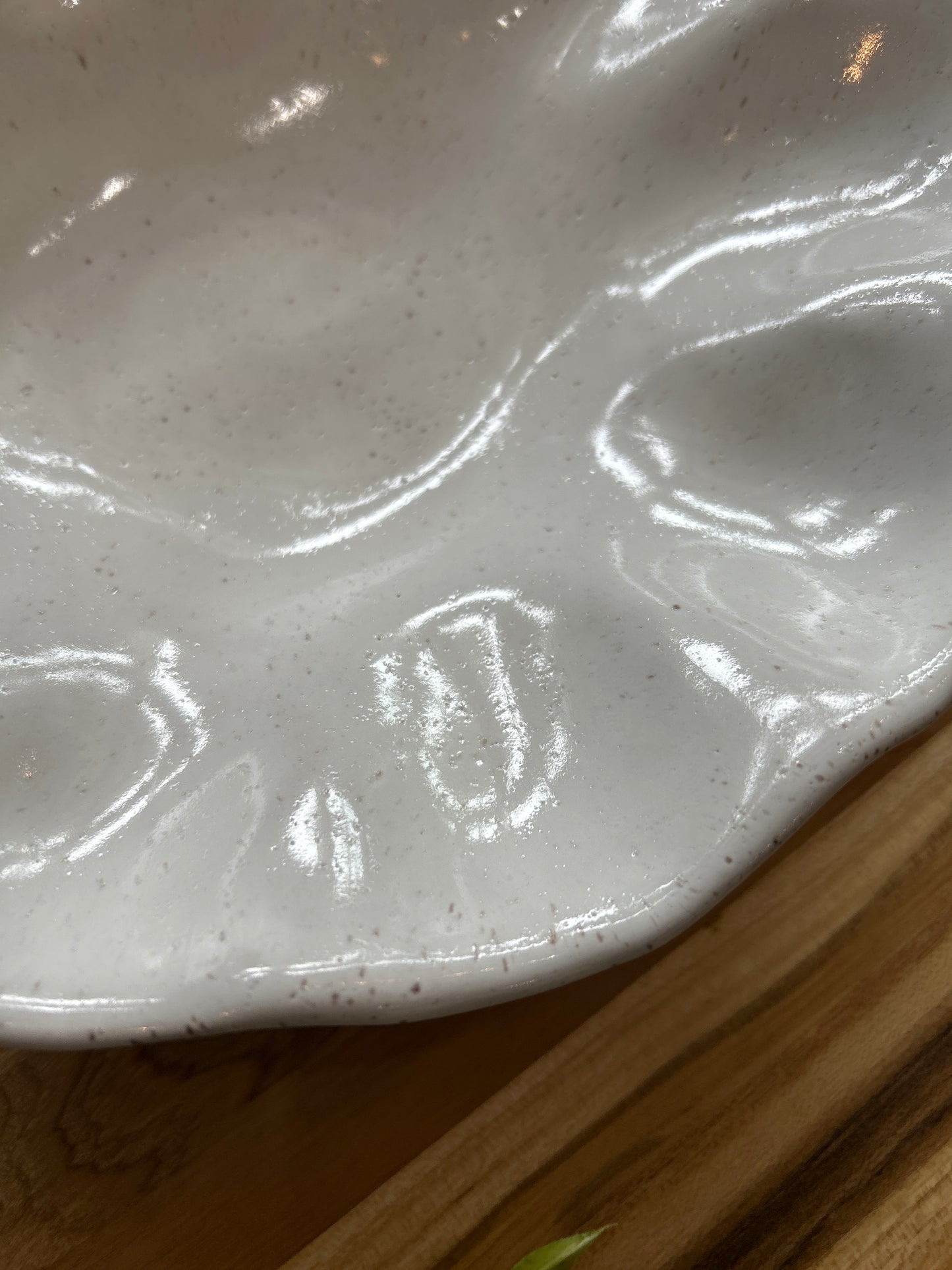 Mini Freeform Bowl-Eyelet White