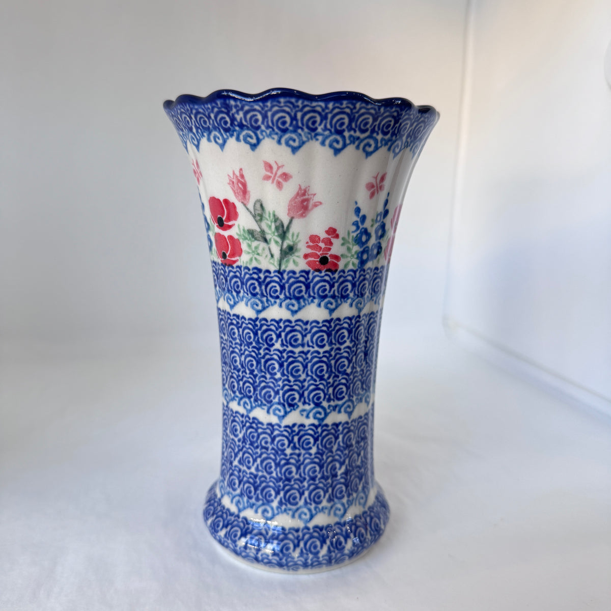 Whimsical Garden Fluted Vase 7"