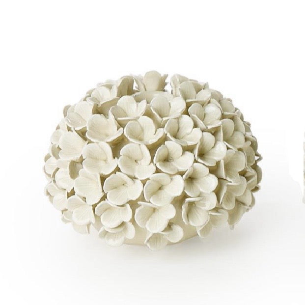 White Hydrangea Flower Vase/Taper Holder