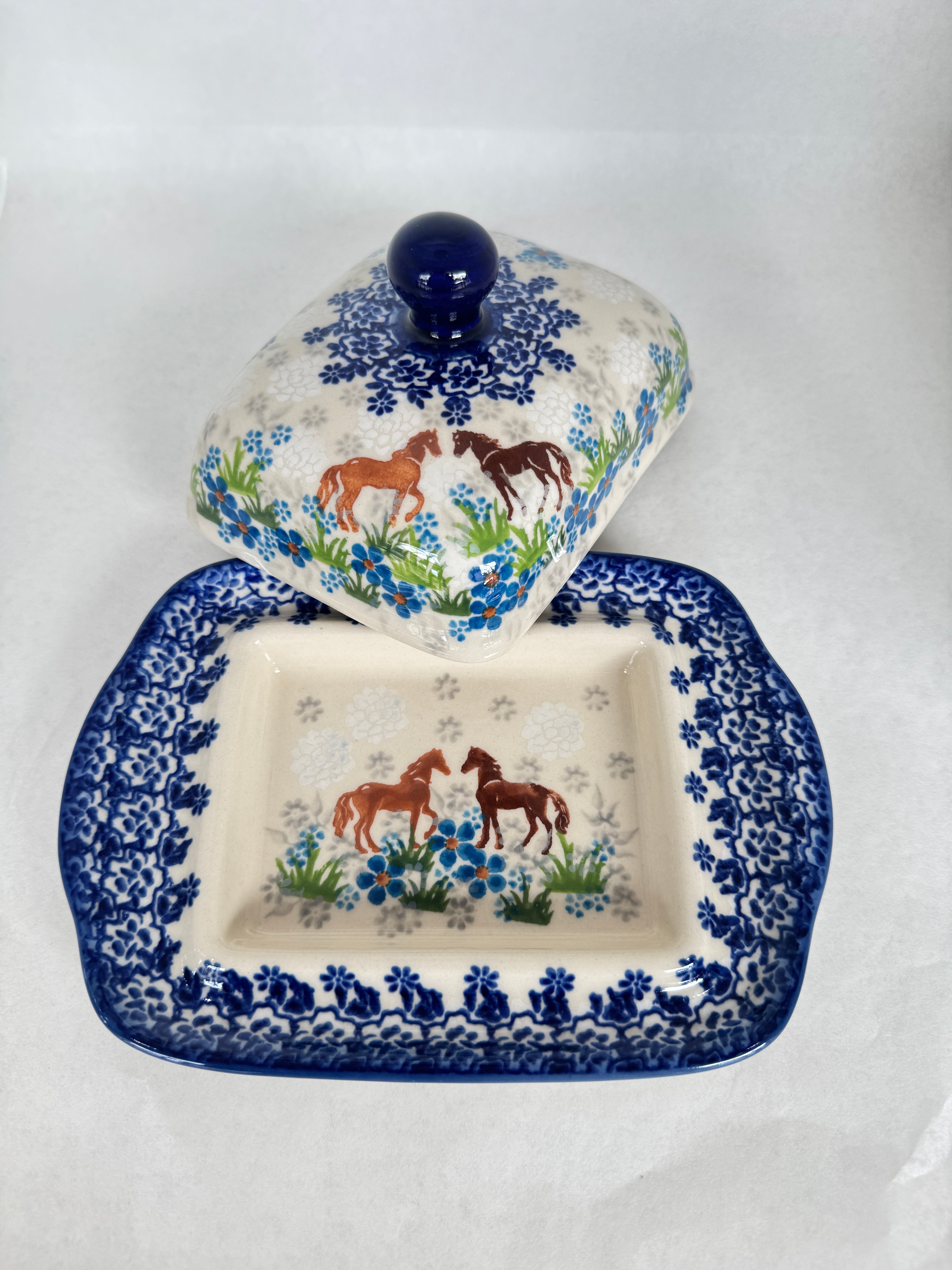 KALICH Bluegrass Beauties Rectangular Butter Dish