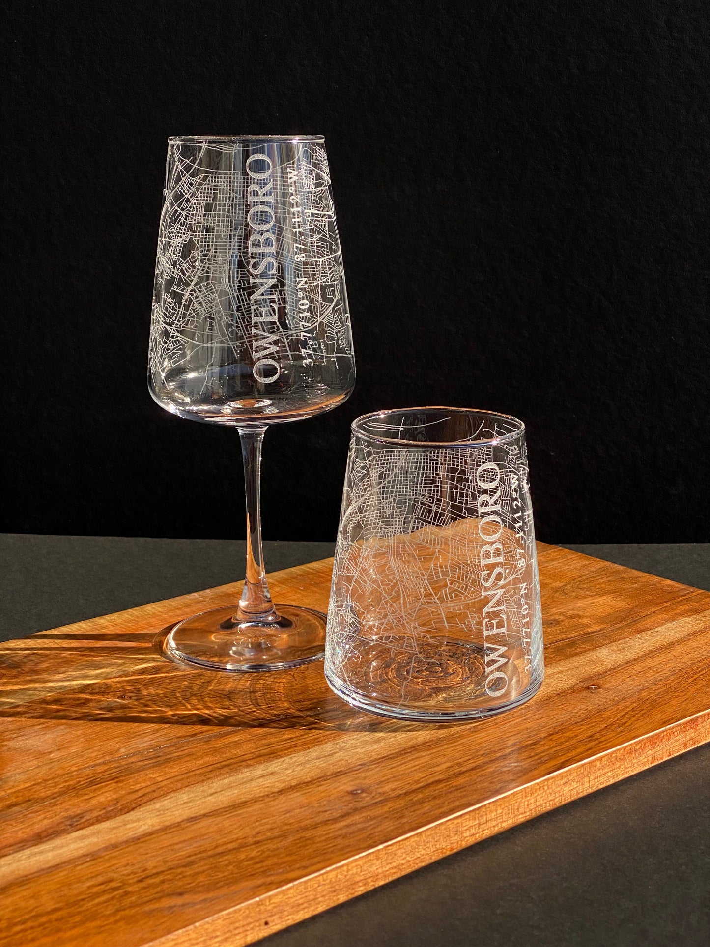 Owensboro Map Stemless Wine Glass