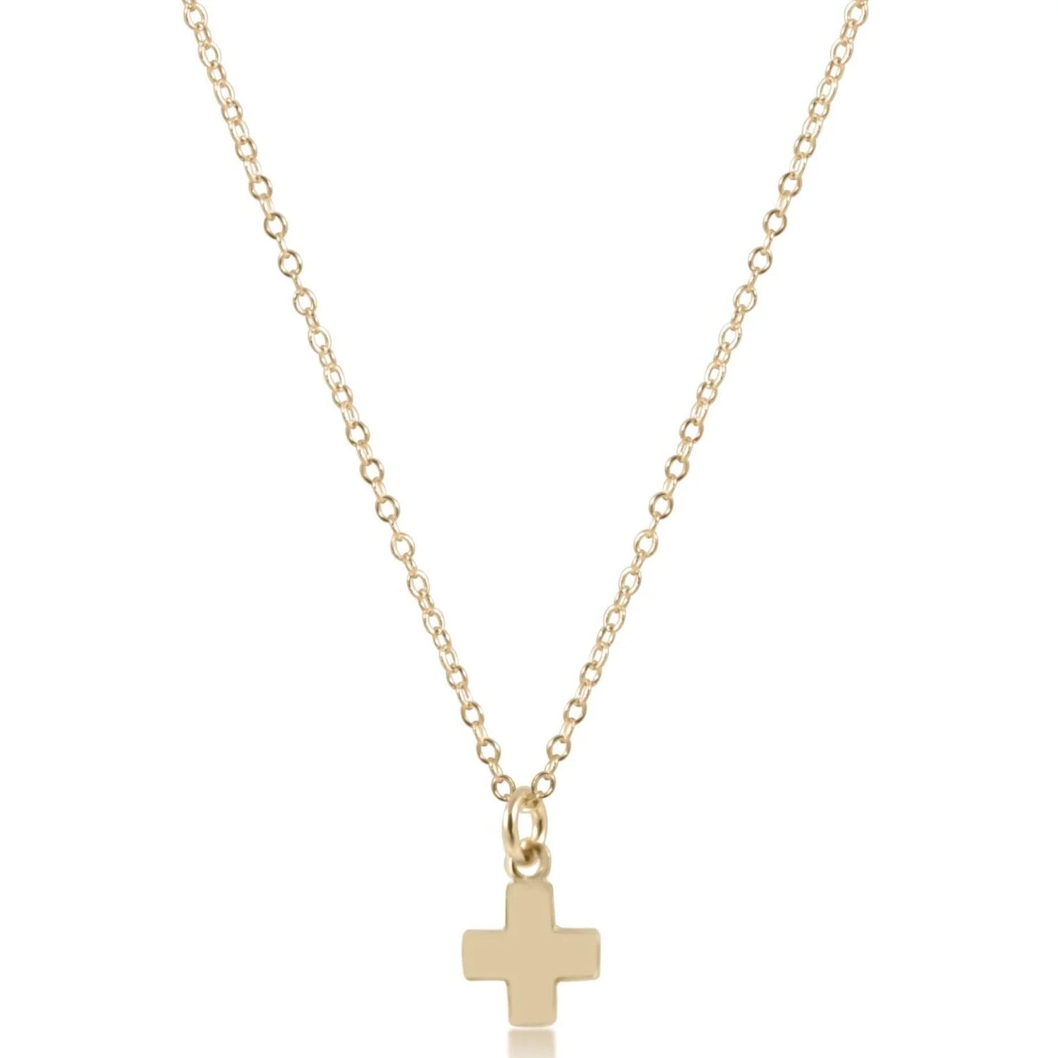 Gold Signature Cross Charm Necklace Collection