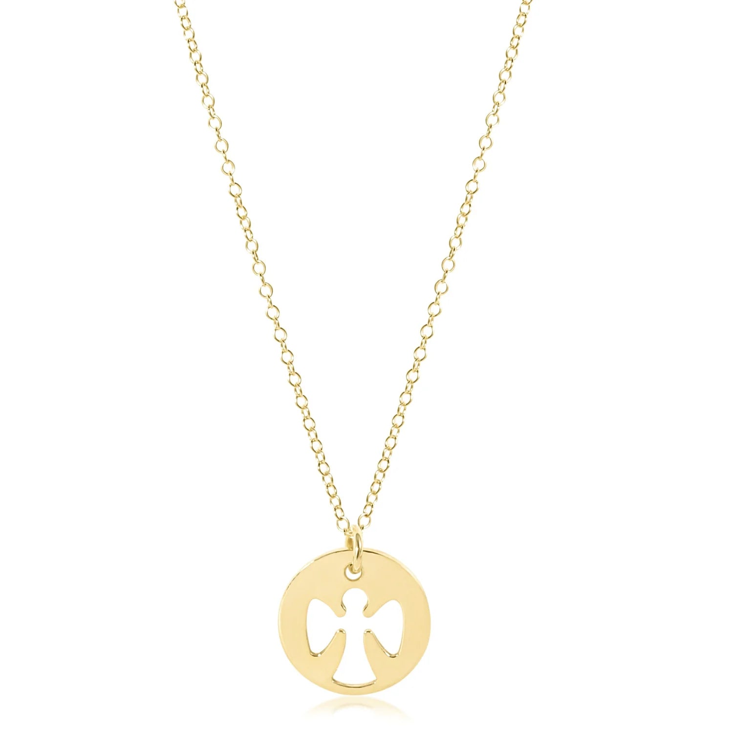 Gold Guardian Angel Disc Necklace Collection