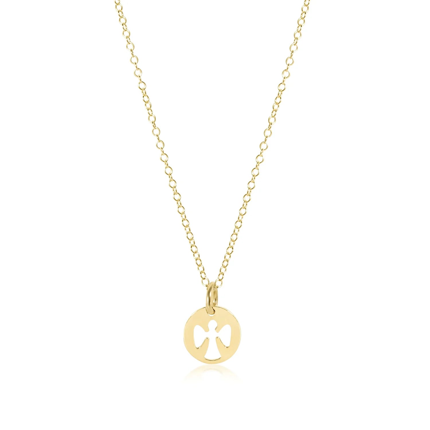 Gold Guardian Angel Disc Necklace Collection