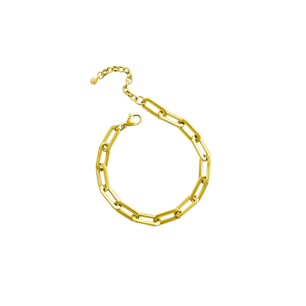 Everyday Chain Bracelet - Paper Clip - PVD Gold