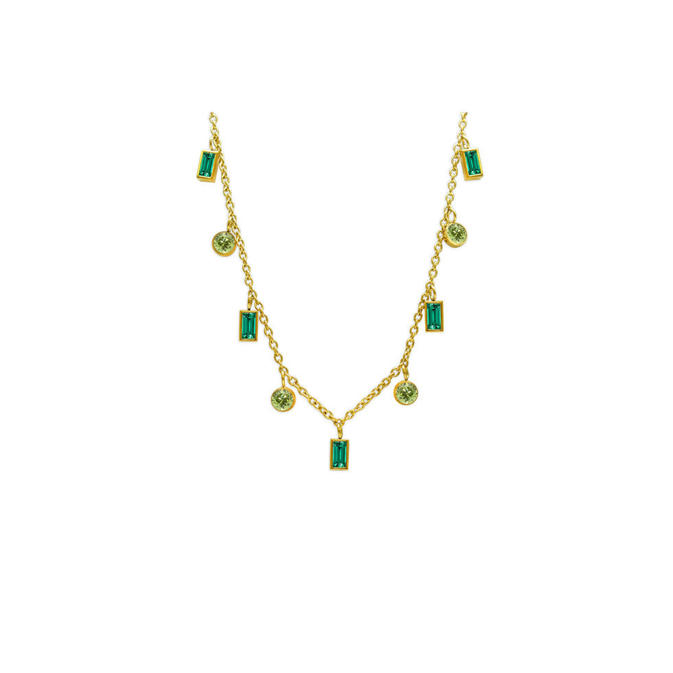 Anacapri Necklace - Lush Green CZ
