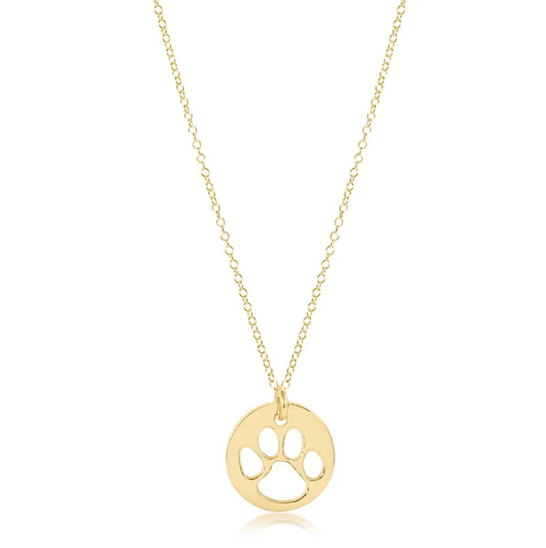 egirl Paw Print Gold Disc Necklace