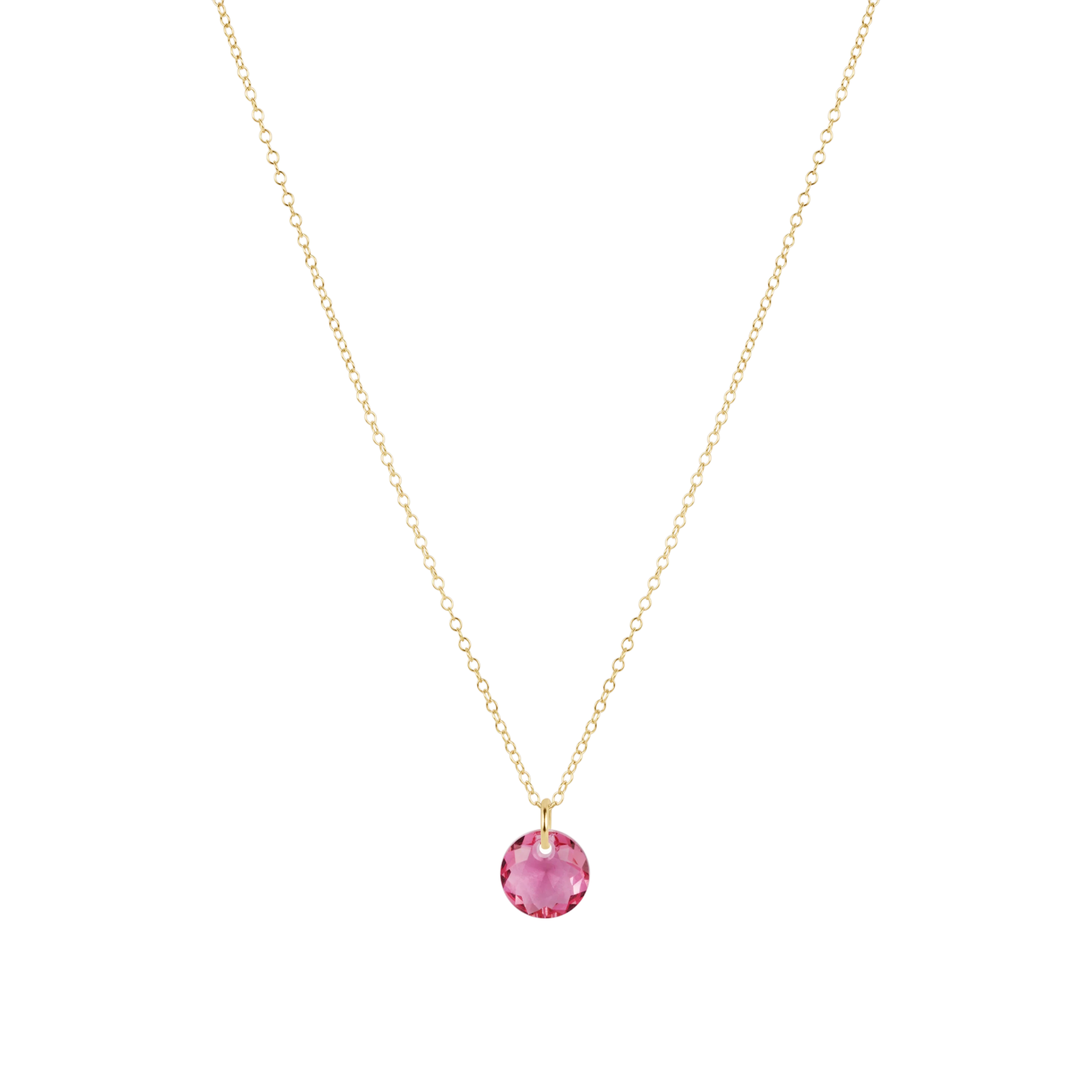 16" Necklace Gold - Reflection Small Charm - Oct