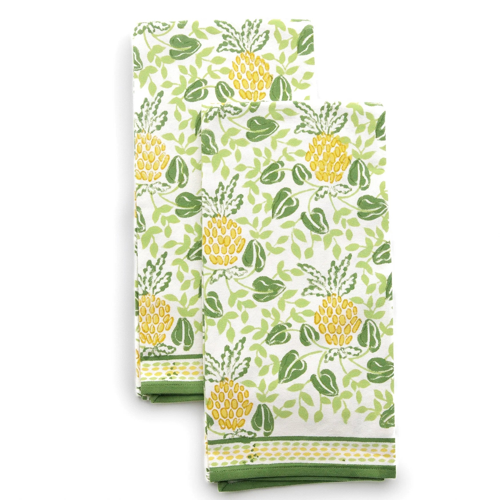 Pineapple Party Green & Yellow Tea Towels
