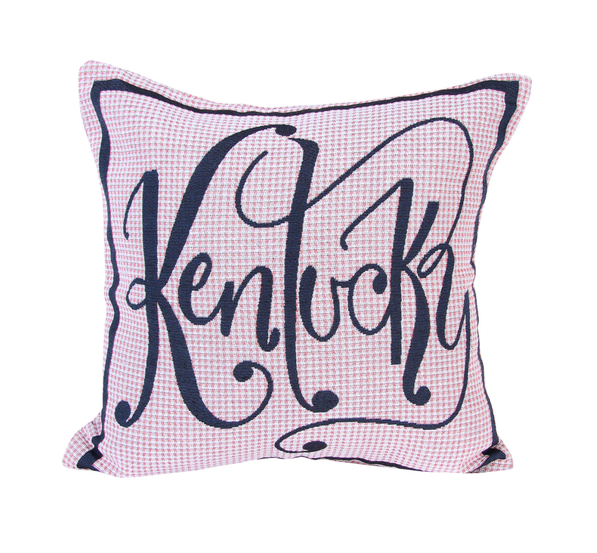 Pink Plaid Kentucky Word Pillow