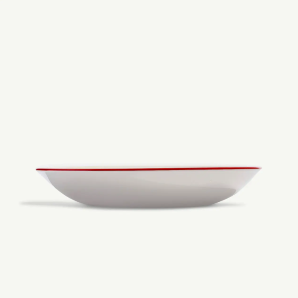 10" Entree Bowl- Set of 4- Red Rim
