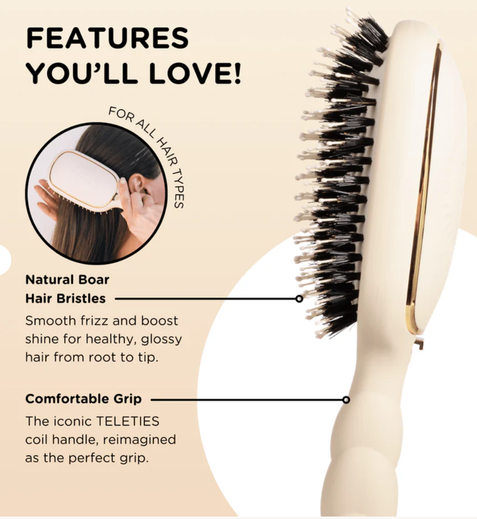 TELETIES- Tan Boar Hairbrush