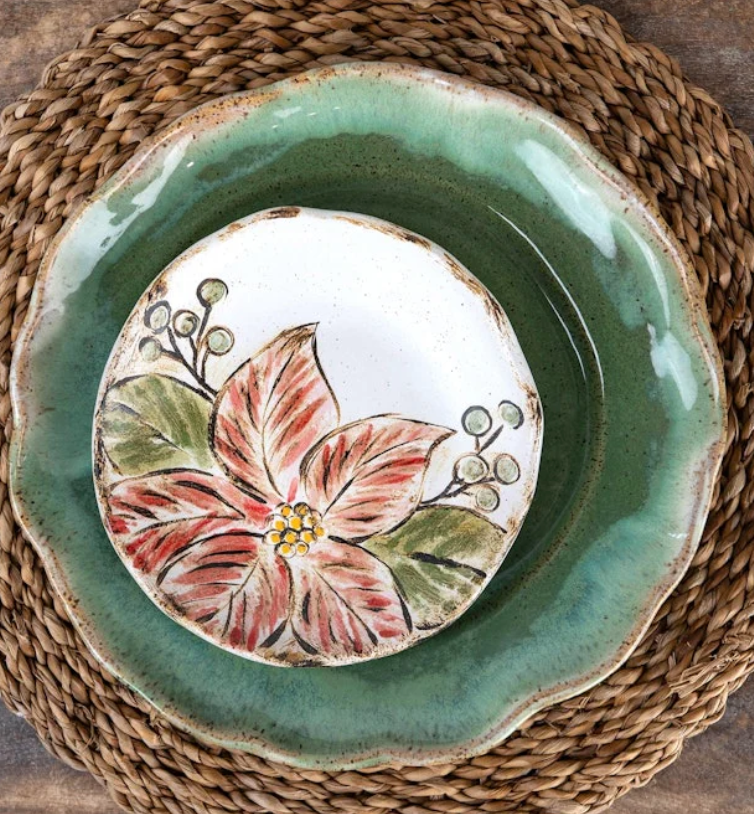 Heirloom Poinsettia Dish