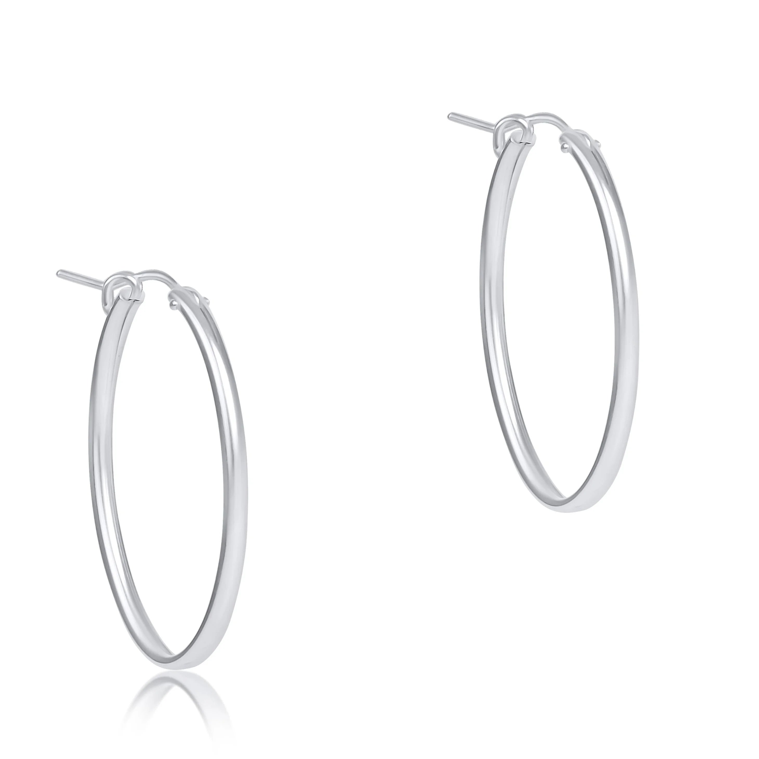 Silver Smooth Oval Hoop