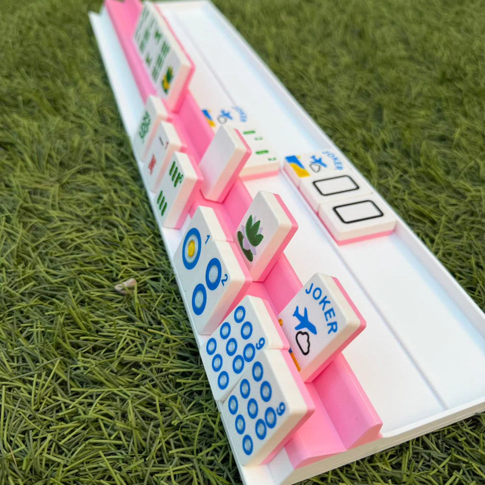 Travel Mahjong Racks - Pink Trim