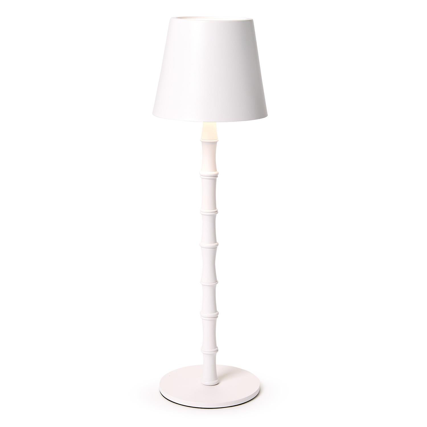 White Cordless Bamboo Lamp