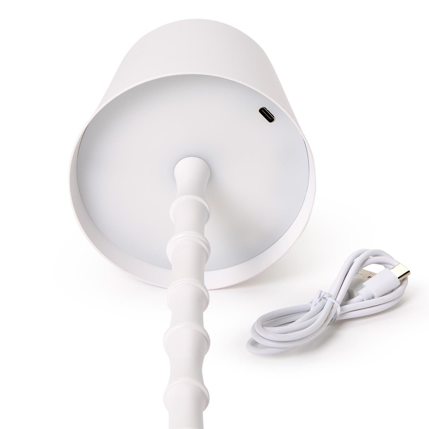 White Cordless Bamboo Lamp