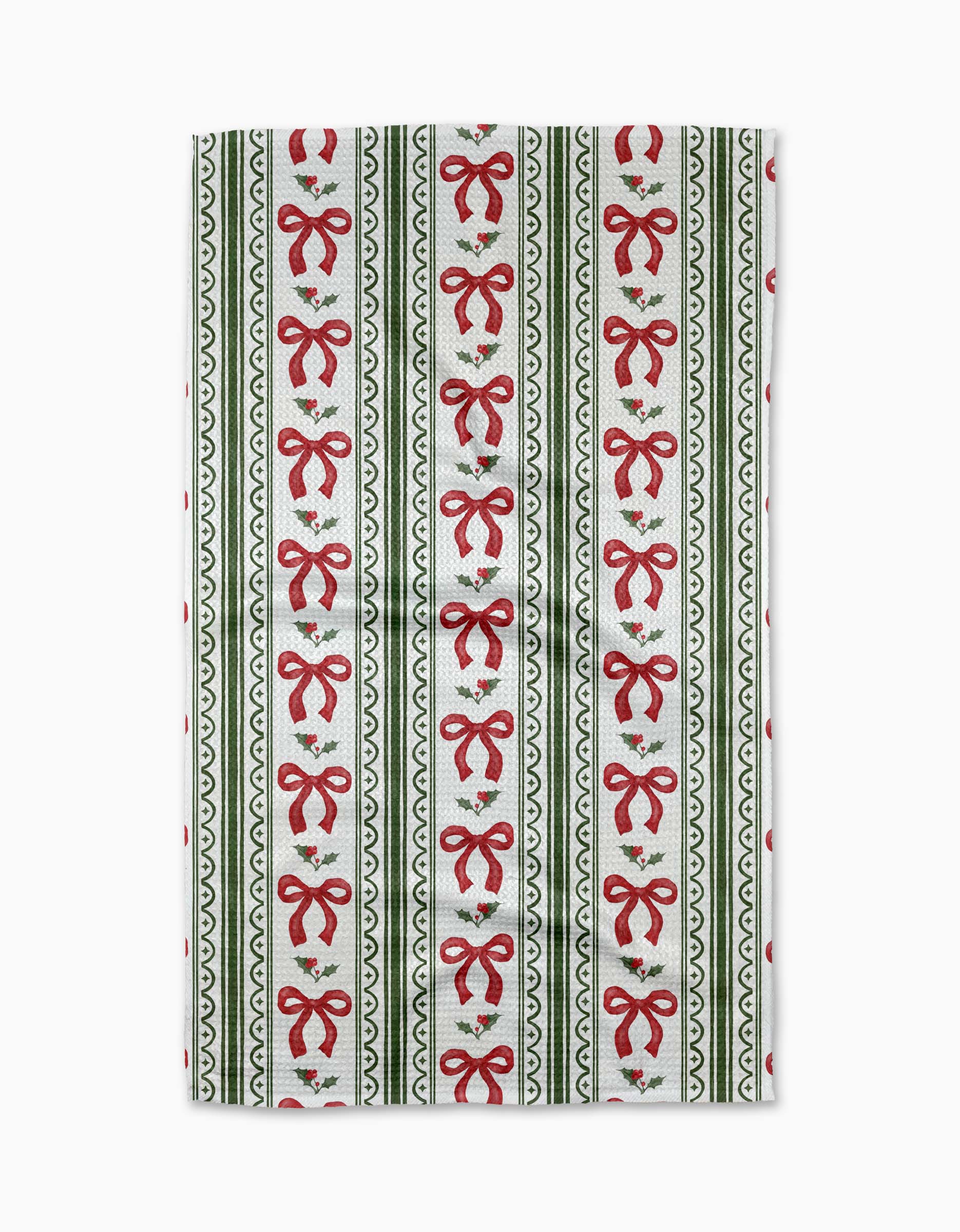 Geometry - Christmas Bow Stripe Tea Towel