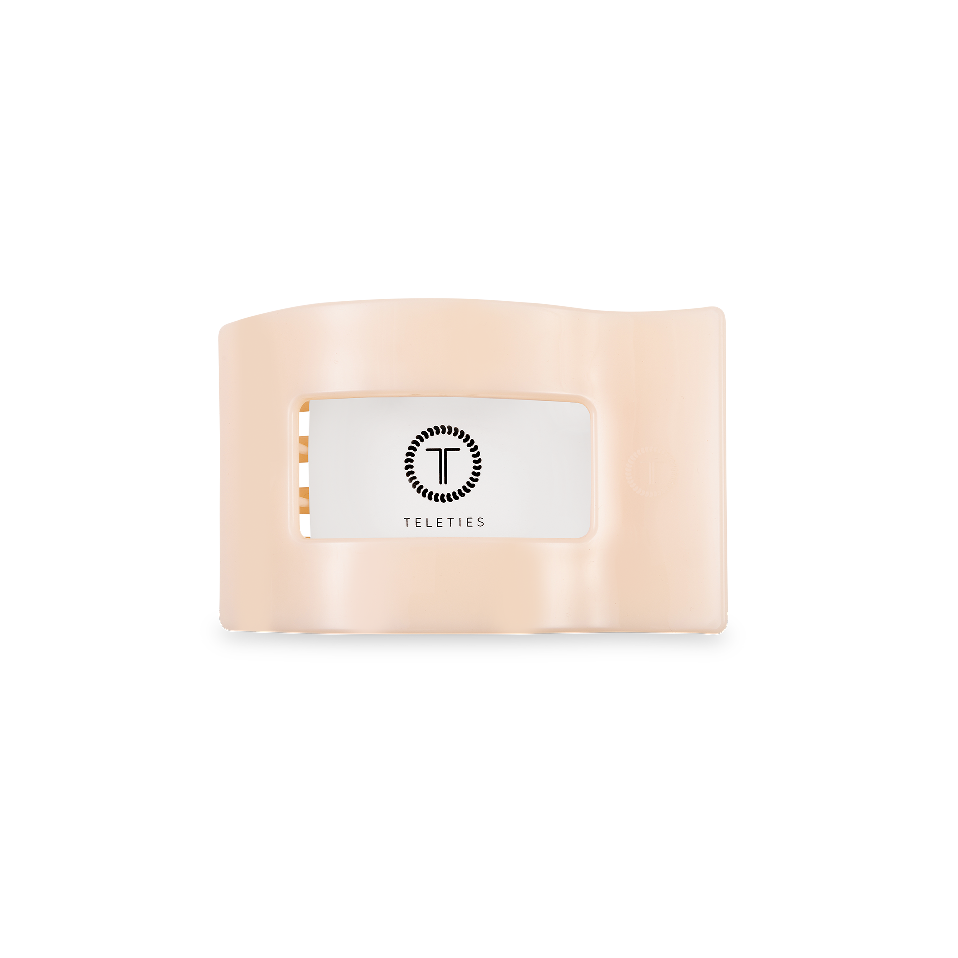 TELETIES - Flat Rectangle Hair Clip | Small | Almond Beige