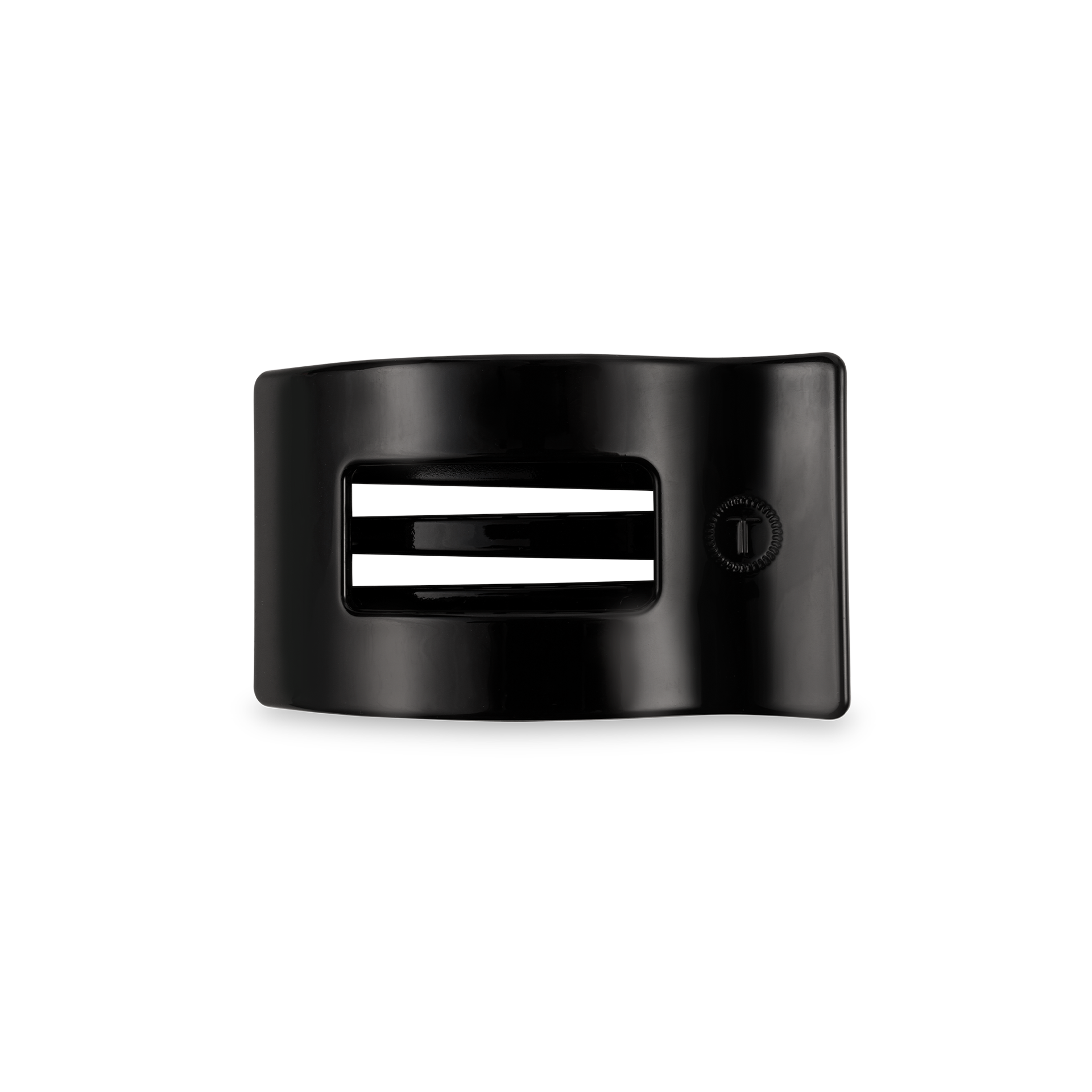 TELETIES - Flat Rectangle Hair Clip | Small | Jet Black