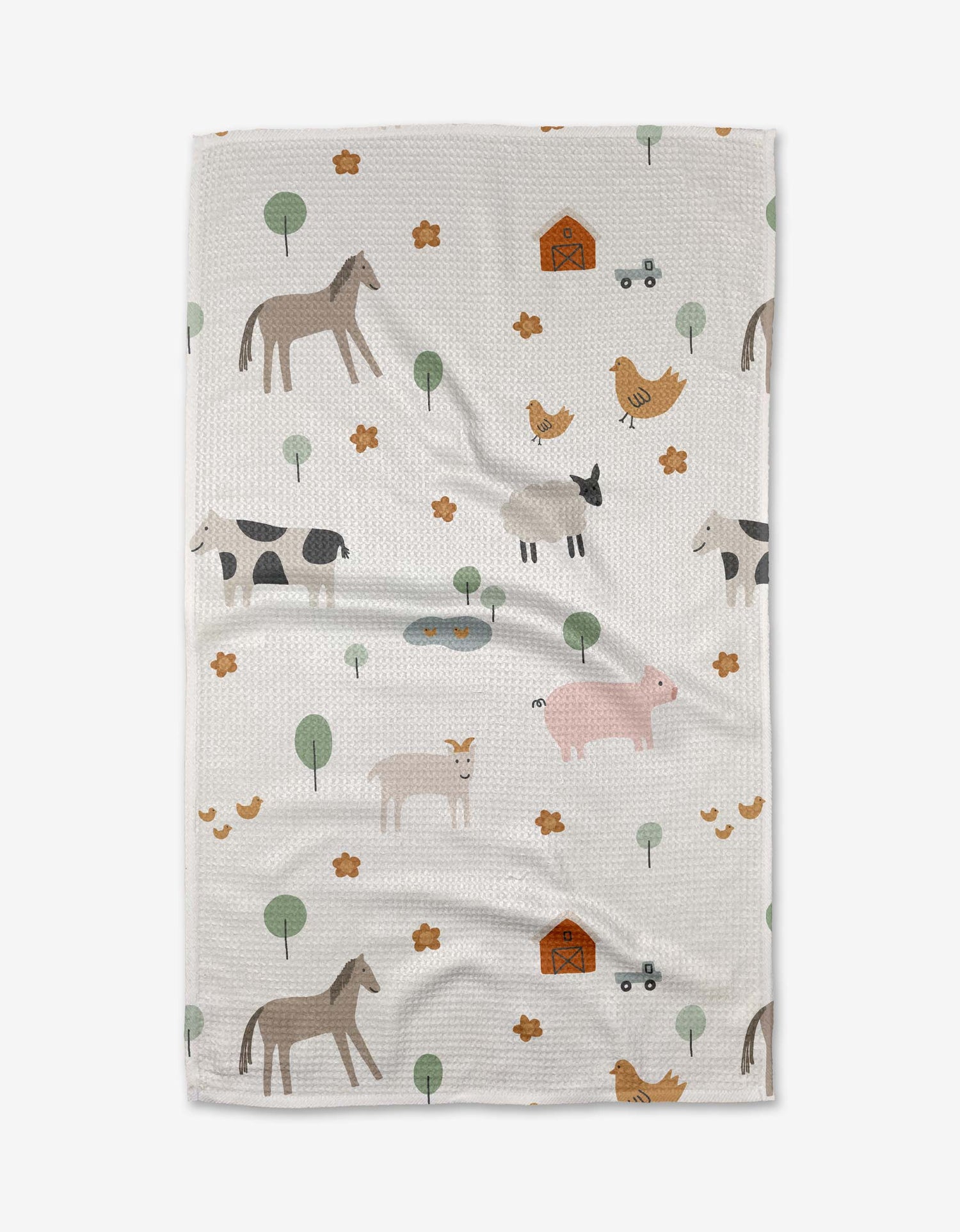 Light Farm Animals Tea Towel