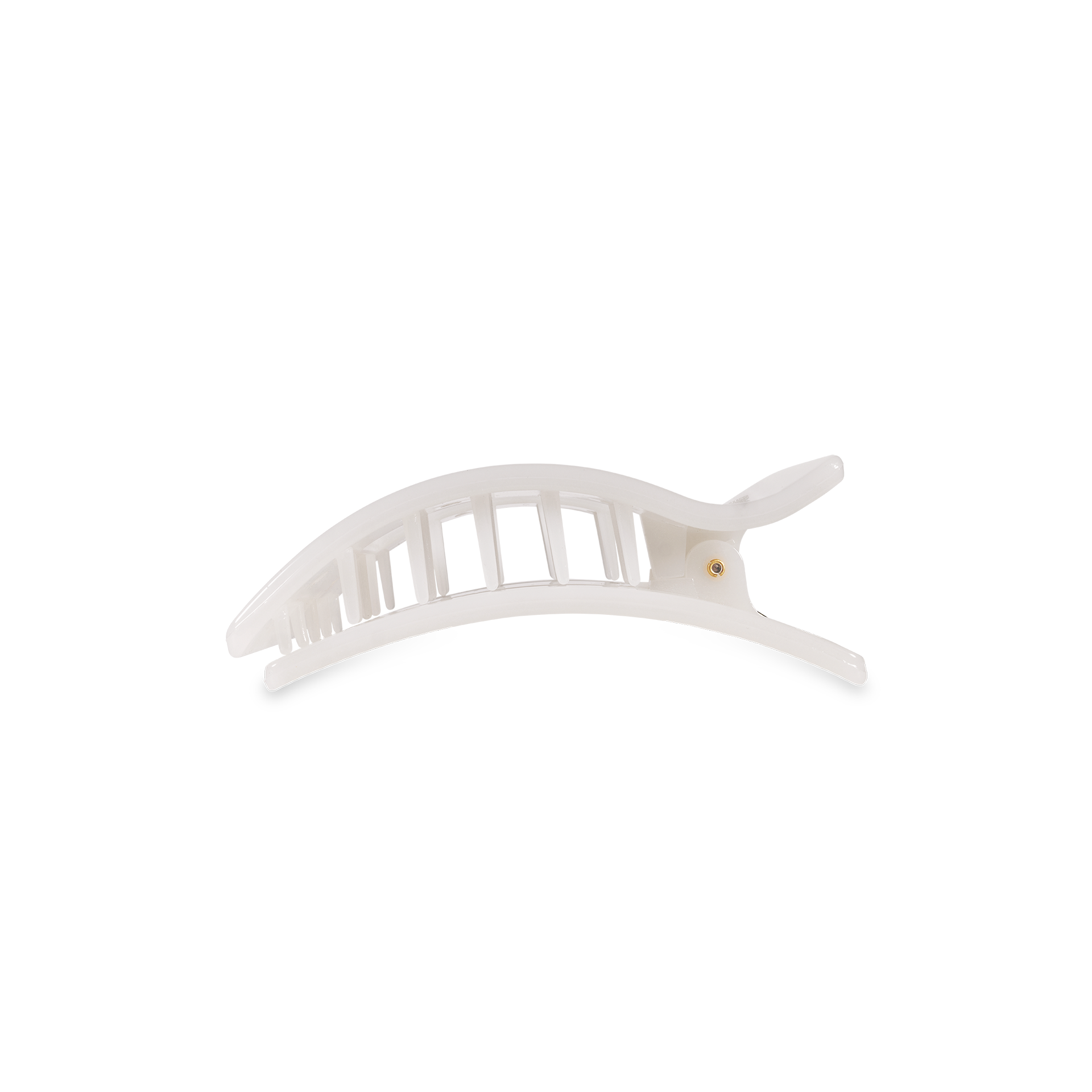 TELETIES - Flat Rectangle Hair Clip | Small | Coconut White