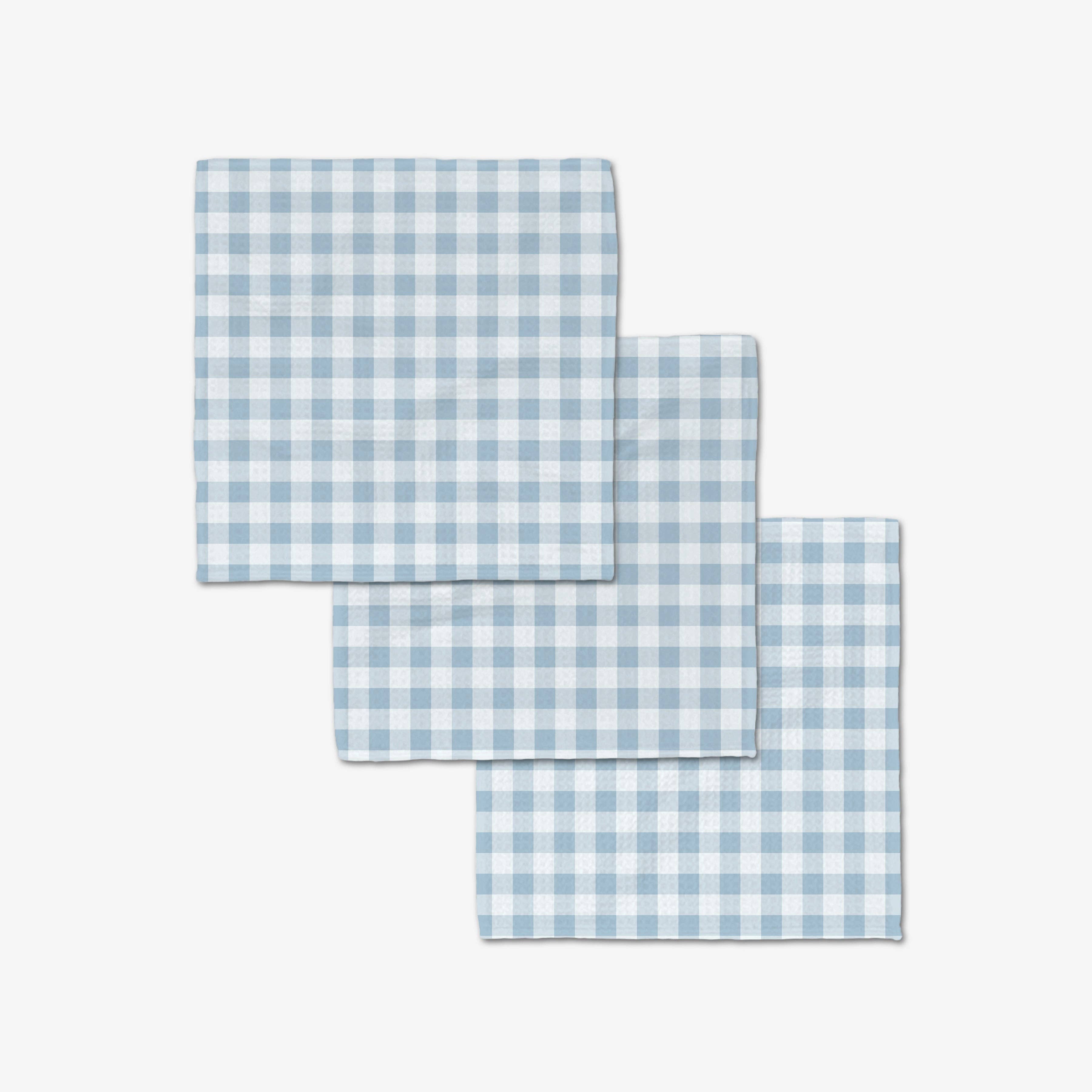 Geometry - Blue Gingham Luxe Washcloth Set