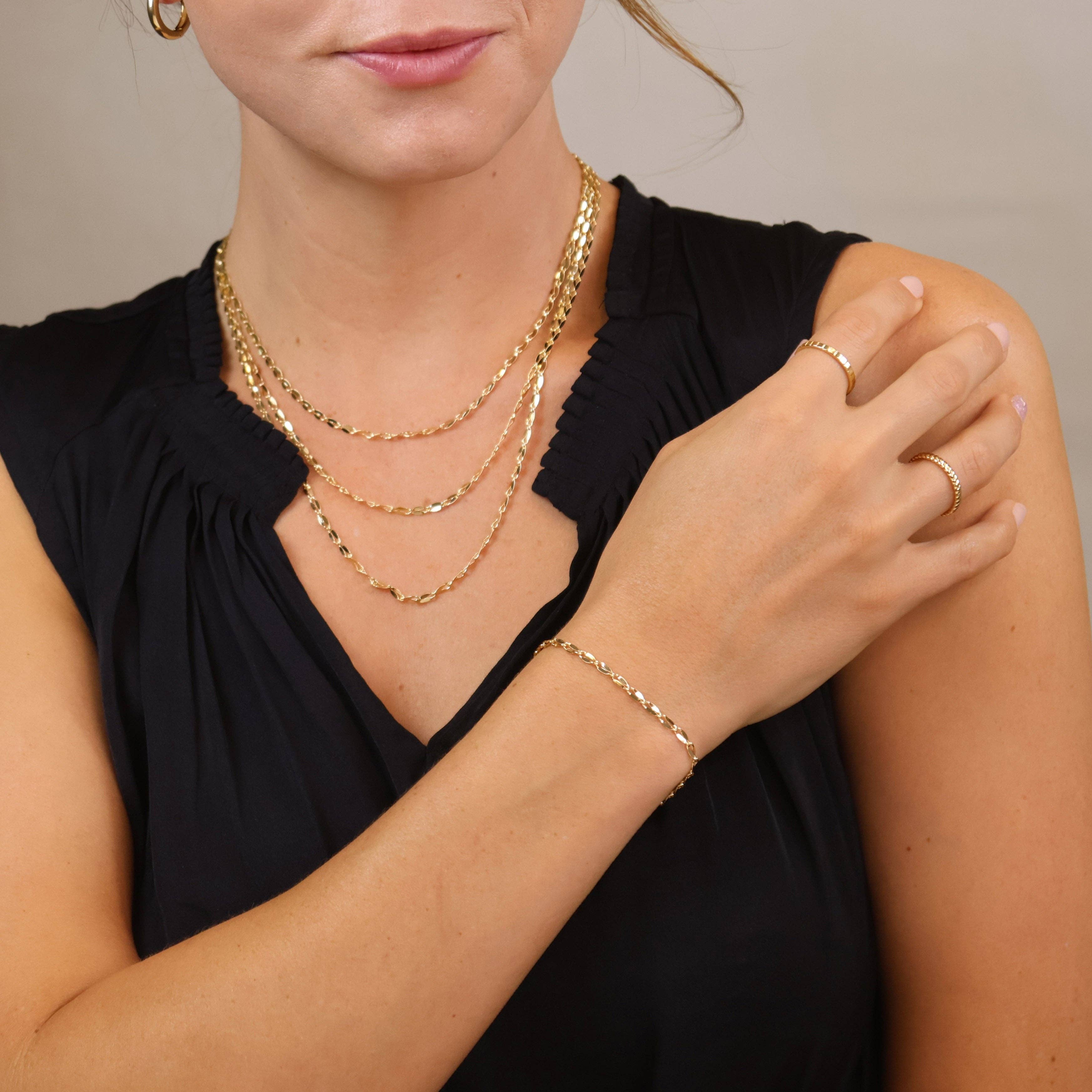 GoldFi - 18k Gold Filled 3mm Fancy Chain Bracelet