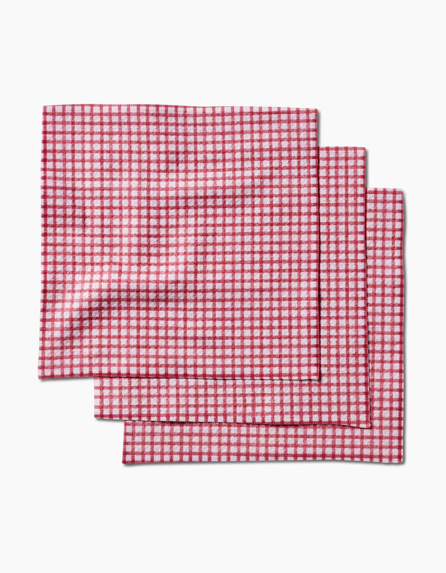 Fireside Plaid Red Dishcloth Set