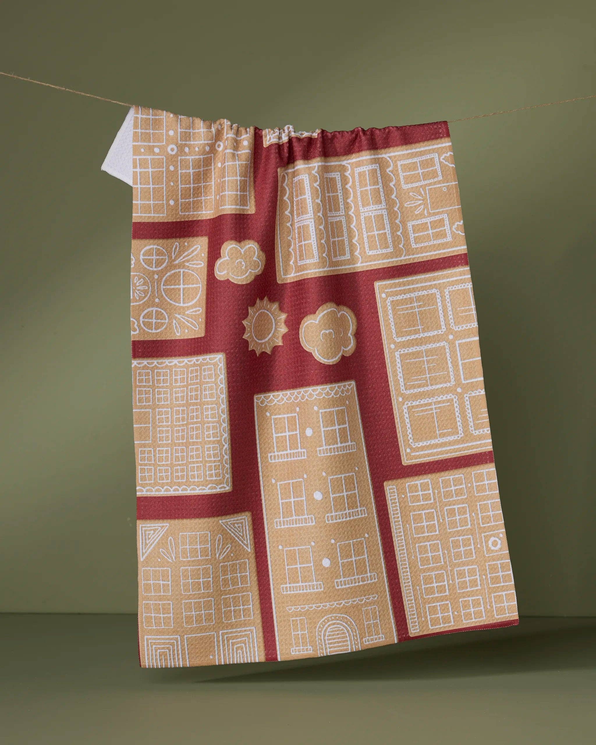 Geometry - Gingerbread City Tea Towel
