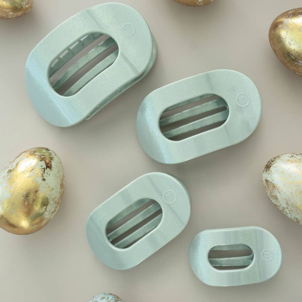 TELETIES - Flat Round Hair Clip | Tiny | Dew Drop