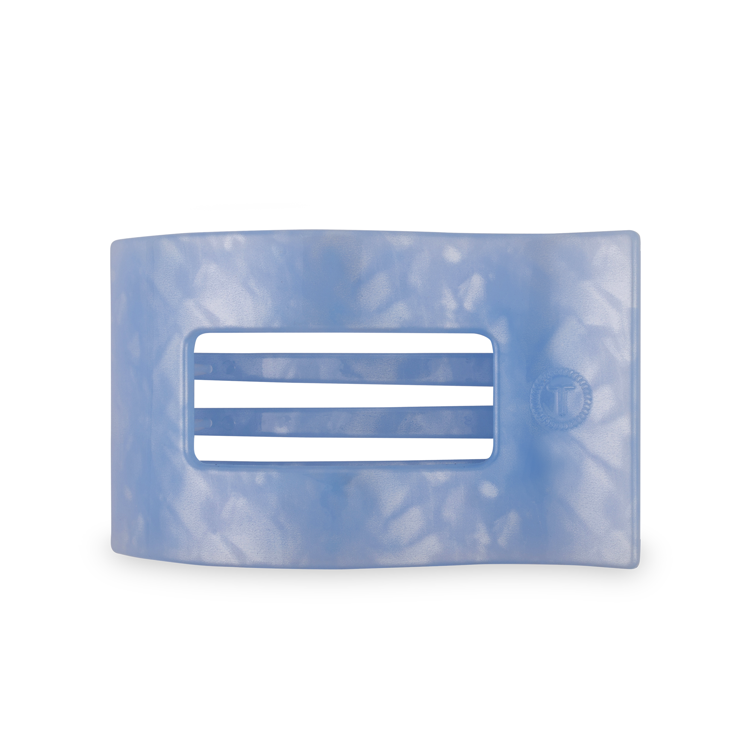 TELETIES - Flat Rectangle Hair Clip | Large | Blue Lagoon