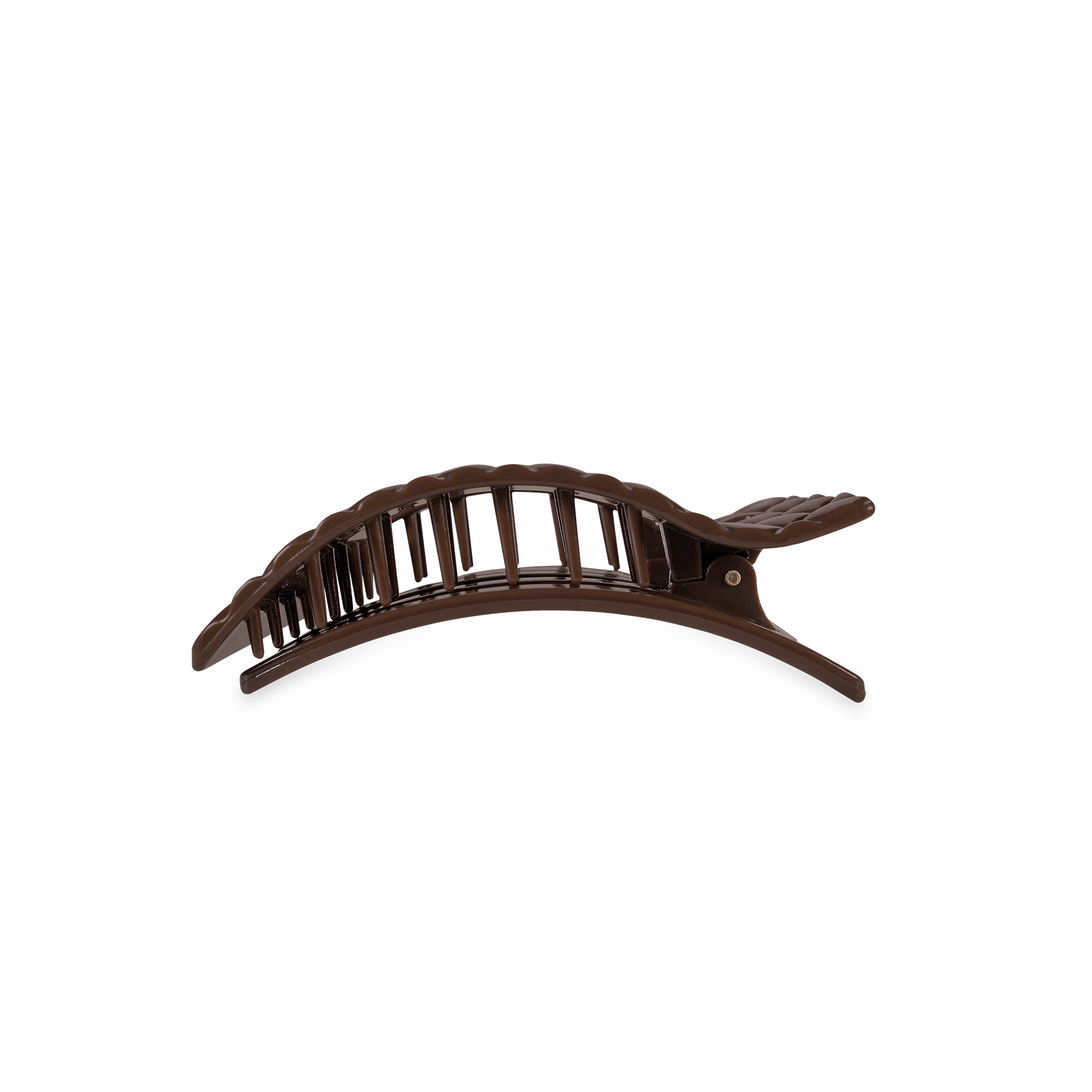 TELETIES - Flat Rectangle Hair Clip | Small | Truly Taupe Quilted