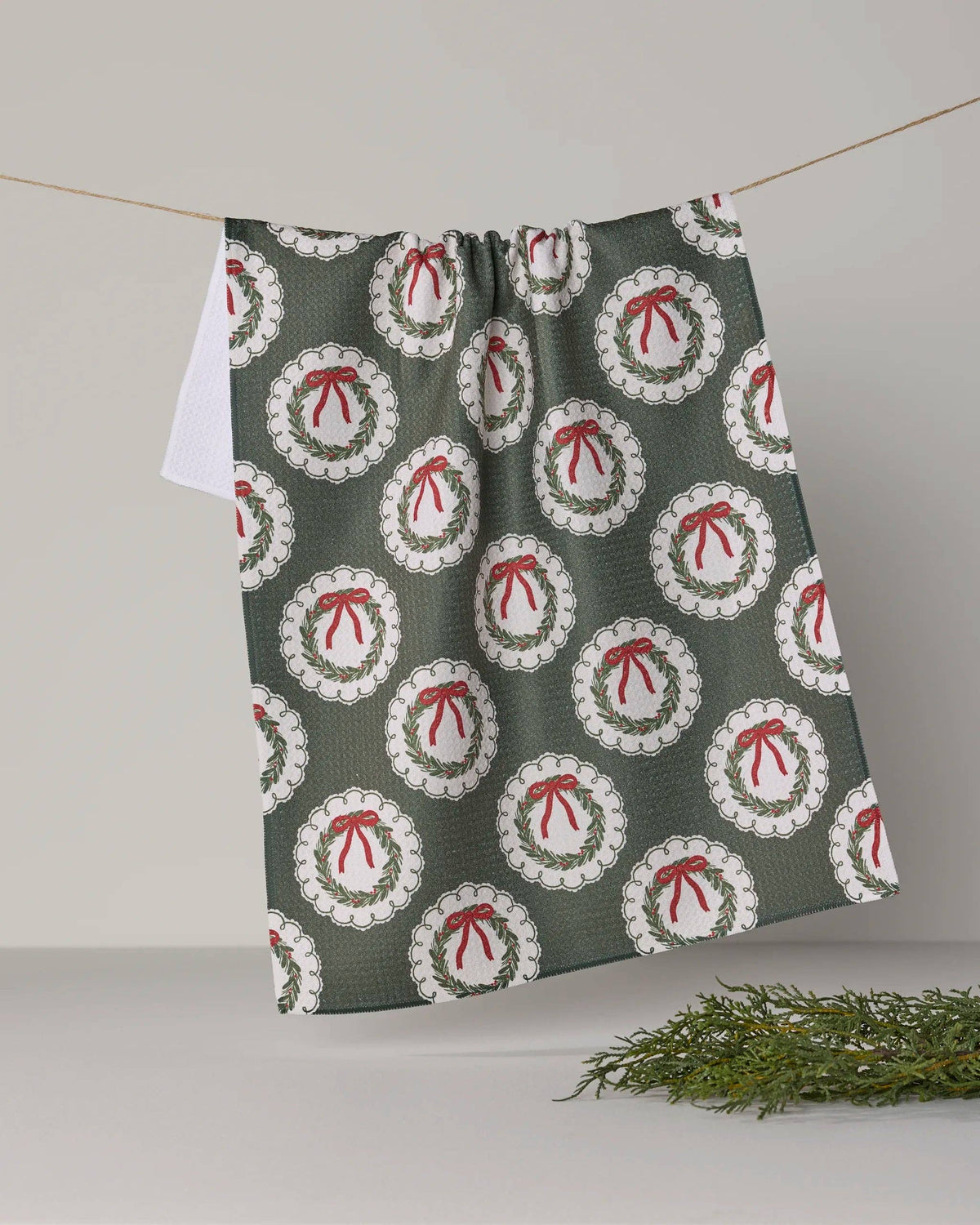 Geometry - Merry Wreaths Tea Towel - Holiday 2026