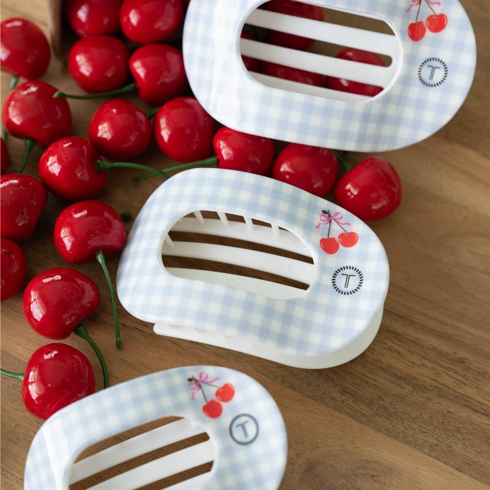 TELETIES - Flat Round Hair Clip | Medium | Basket of Cherries