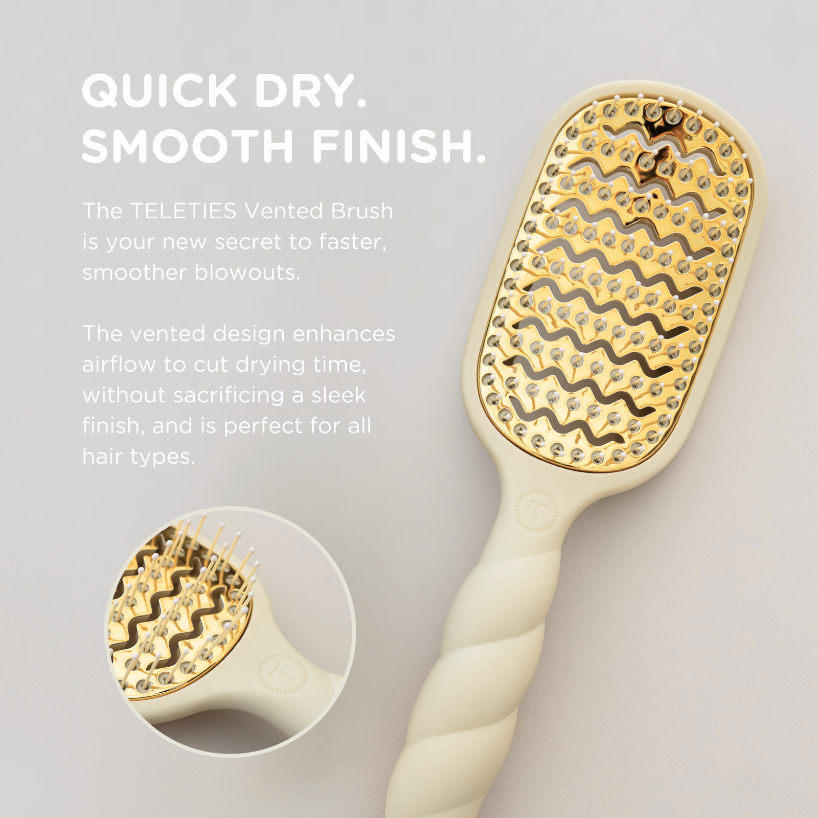 TELETIES - Vented Hair Brush | Tan