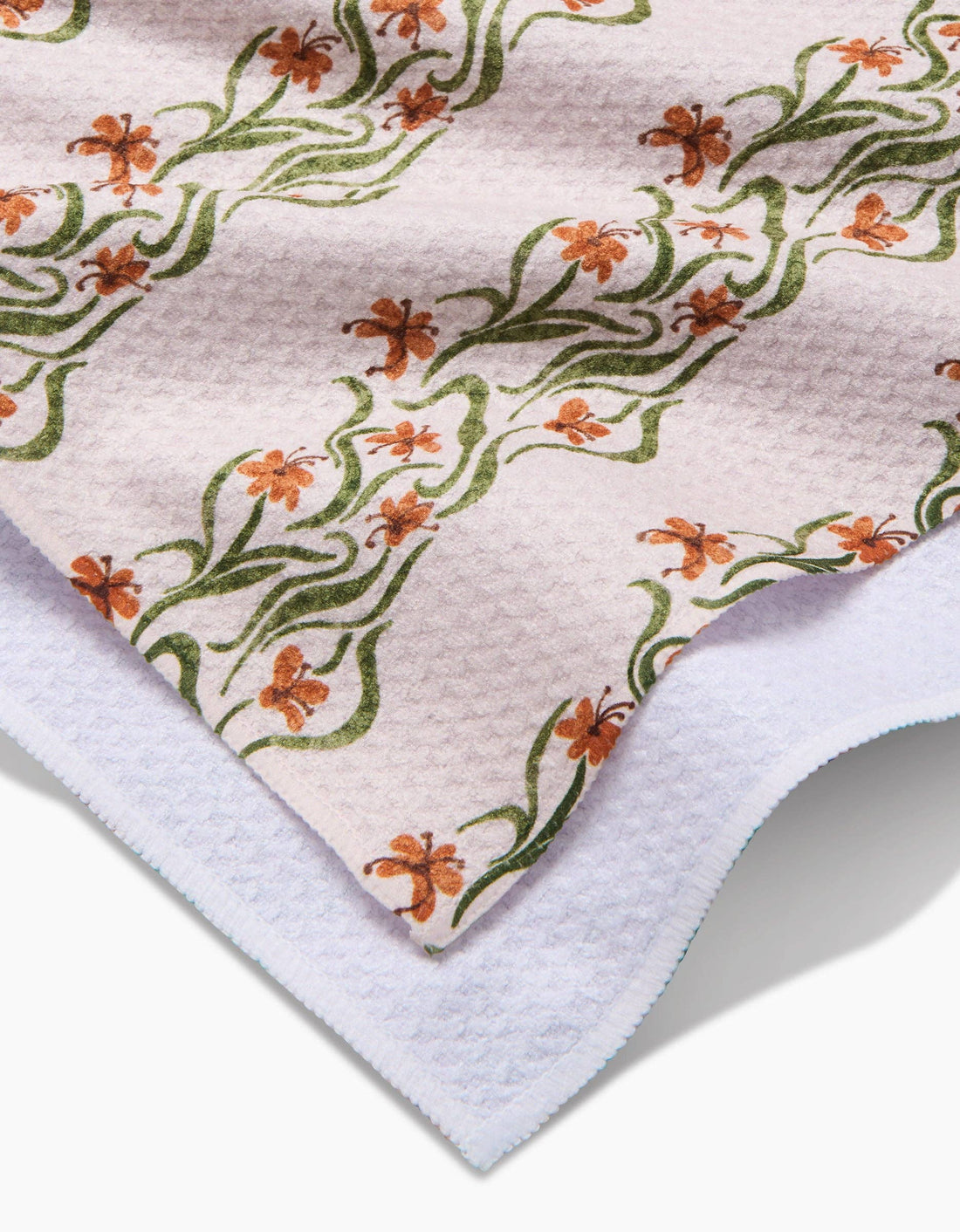 Floral Fall Stripe Tea Towel